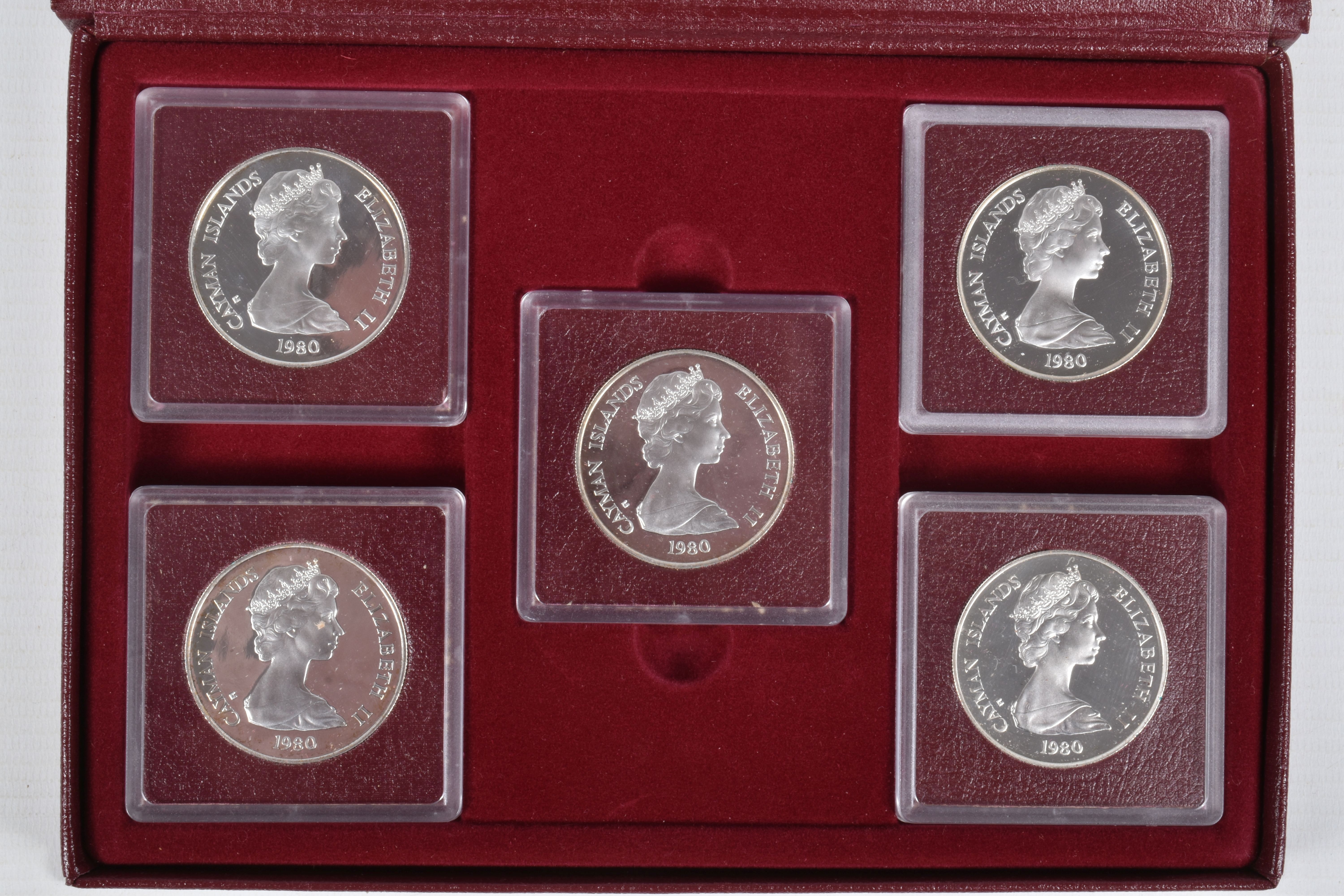 A KINGS OF ENGLAND COLLECTION 1980, TWO BOOKS OF FIVE X CAYMEN ISLANDS PROOF $25 COINS, with - Image 8 of 9