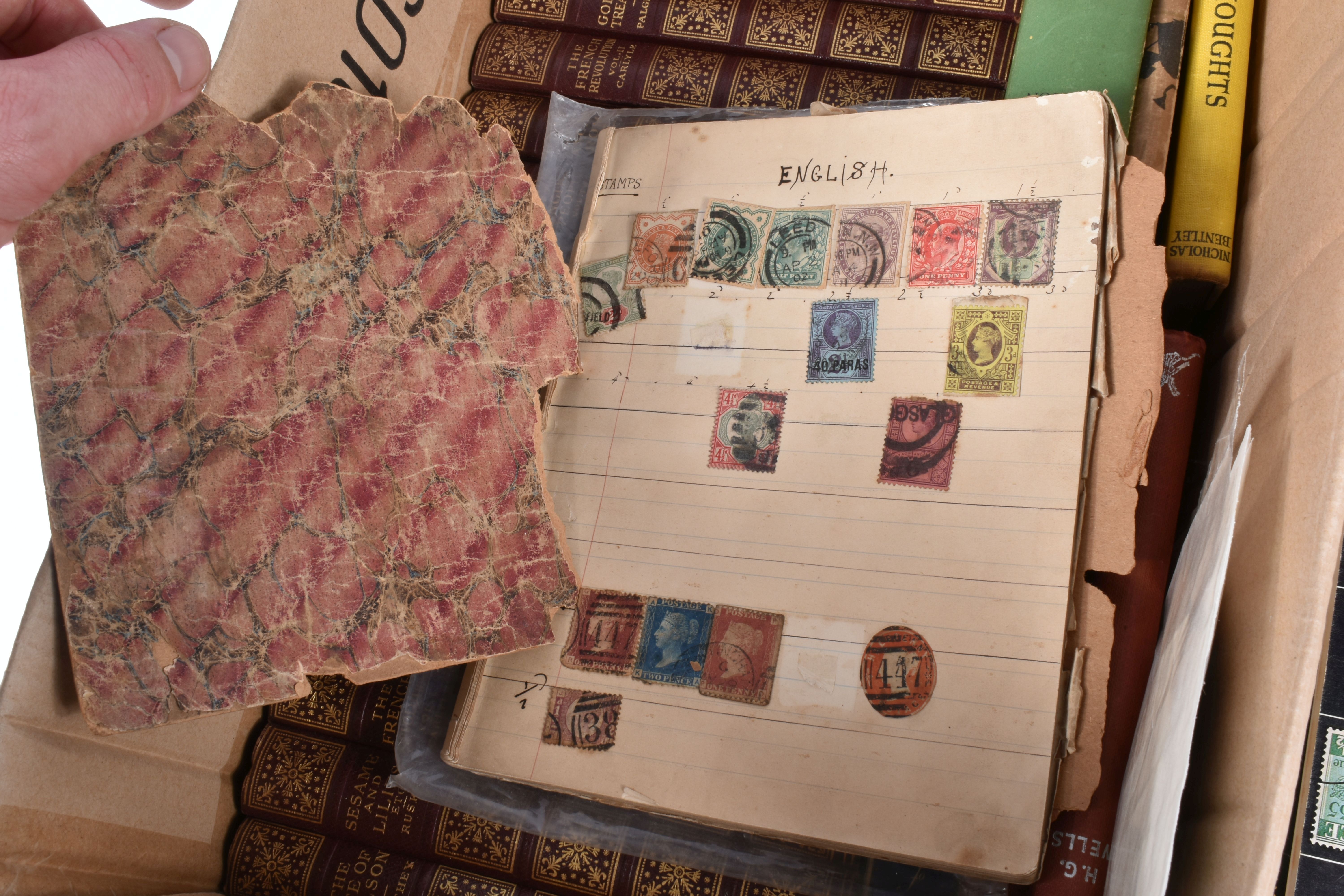 A BOX OF BOOKS AND STAMPS IN ALBUMS AND LOOSE, the books to include a set of twenty ‘John O’ - Image 5 of 16