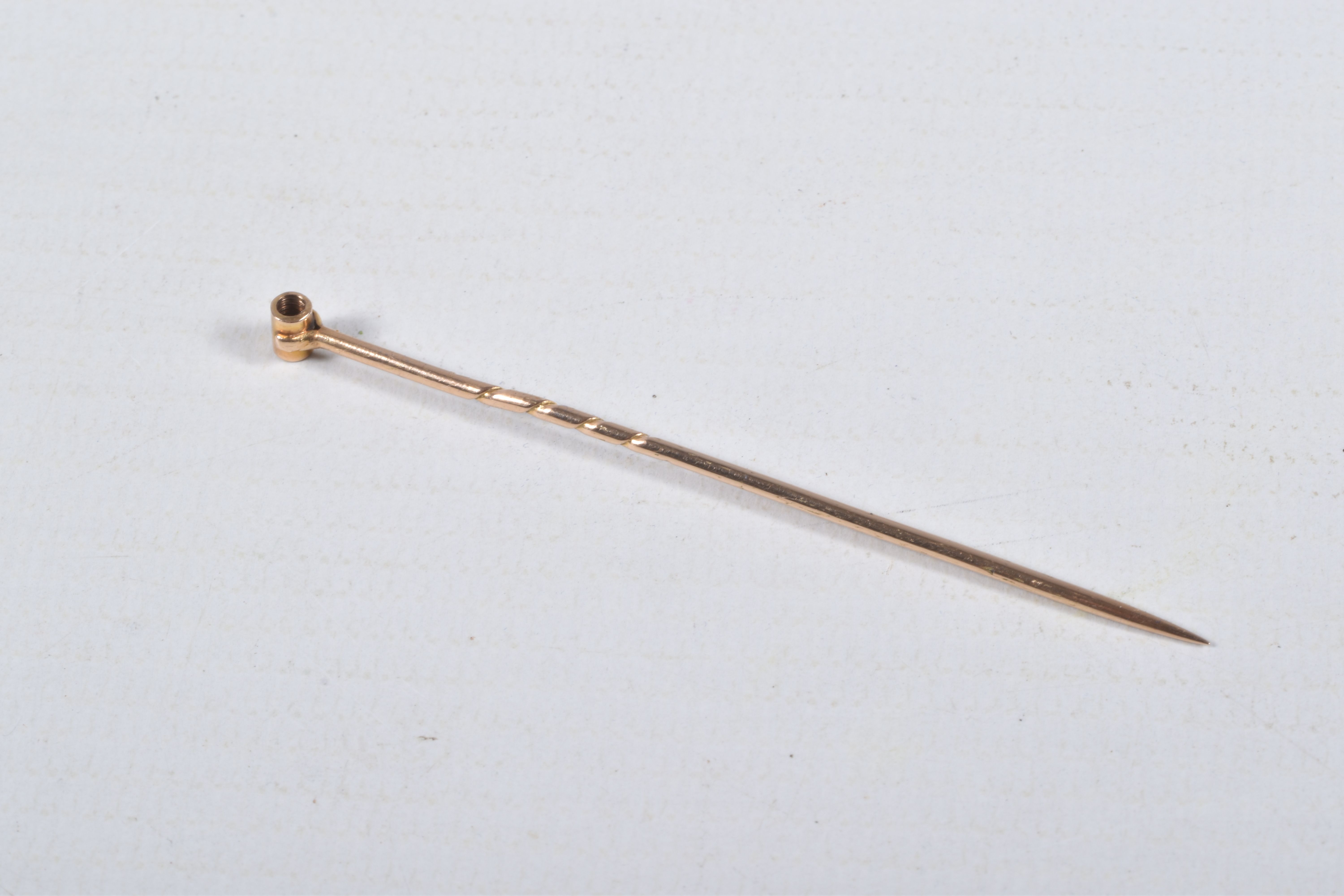 A VICTORIAN 18CT GOLD OPAL STICK PIN/DRESS STUD, oval opal cabochon in a claw setting, removeable, - Image 5 of 9