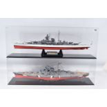 TWO CONSTRUCTED REVELL PLASTIC KITS OF GERMAN WARSHIPS BOTH HOUSED IN PERSPEX DISPLAY CASES, '