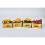 FOUR BOXED MATCHBOX SERIES DIECAST CONSTRUCTION VEHICLES, Caterpillar Bulldozer, No.18, green