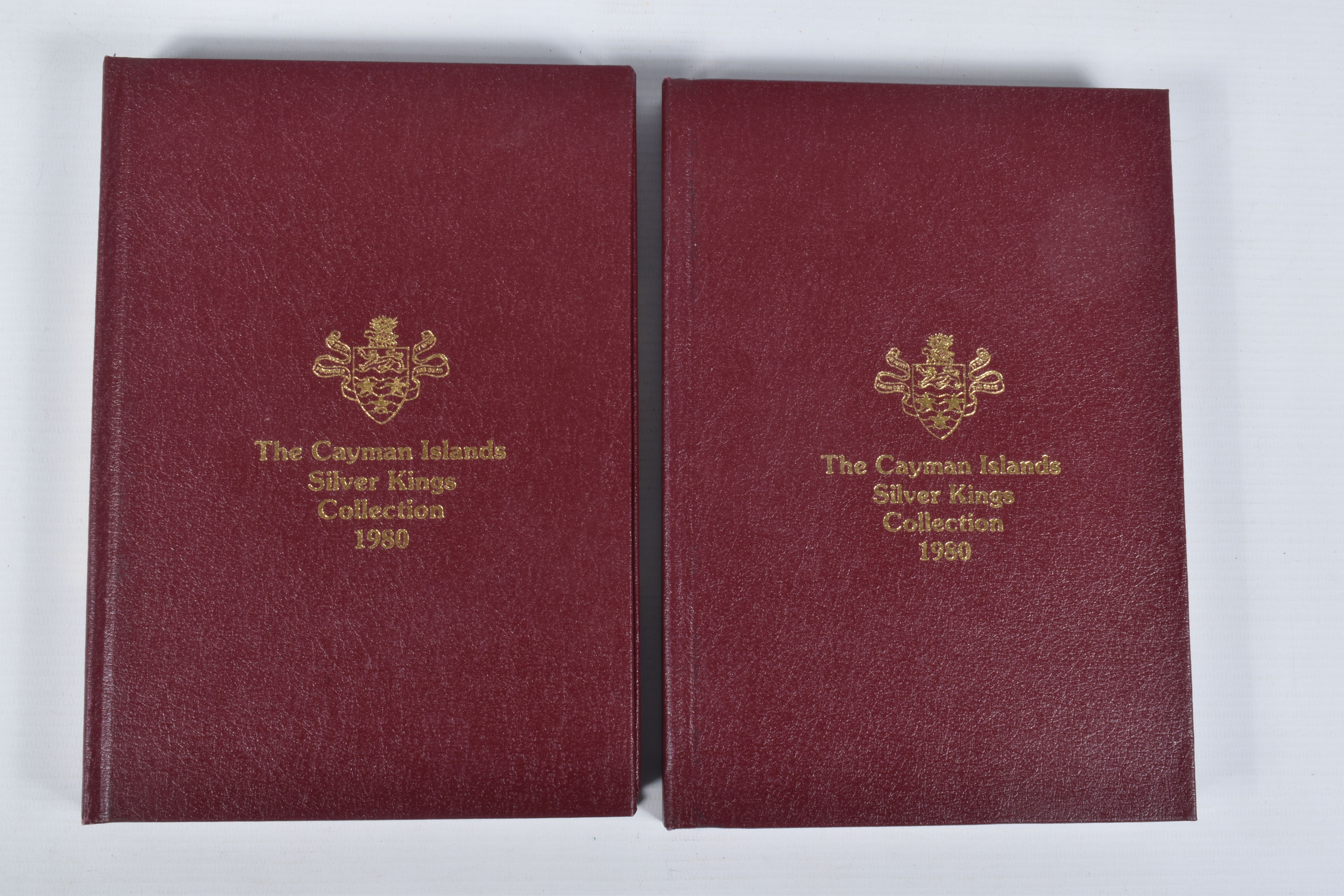 A KINGS OF ENGLAND COLLECTION 1980, TWO BOOKS OF FIVE X CAYMEN ISLANDS PROOF $25 COINS, with - Image 2 of 9