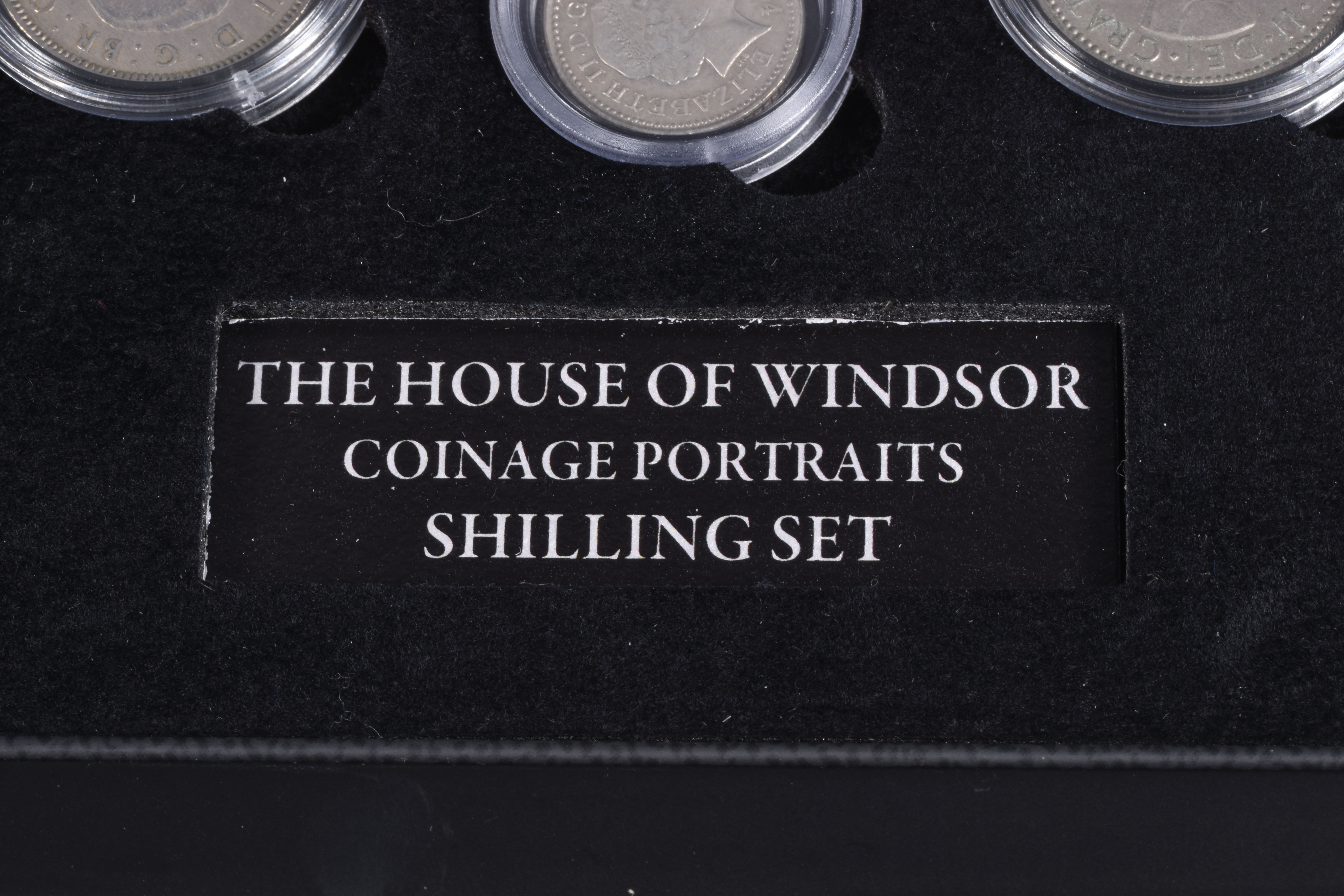 A CASED SET OF COMMEMORATIVE COINS, The House of Windsor coinage portraits shilling set by The - Image 2 of 9