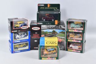 A COLLECTION OF CORGI MINI MODEL CARS, to include a limited edition Mini 7 1999 Mini Se7en & Mini