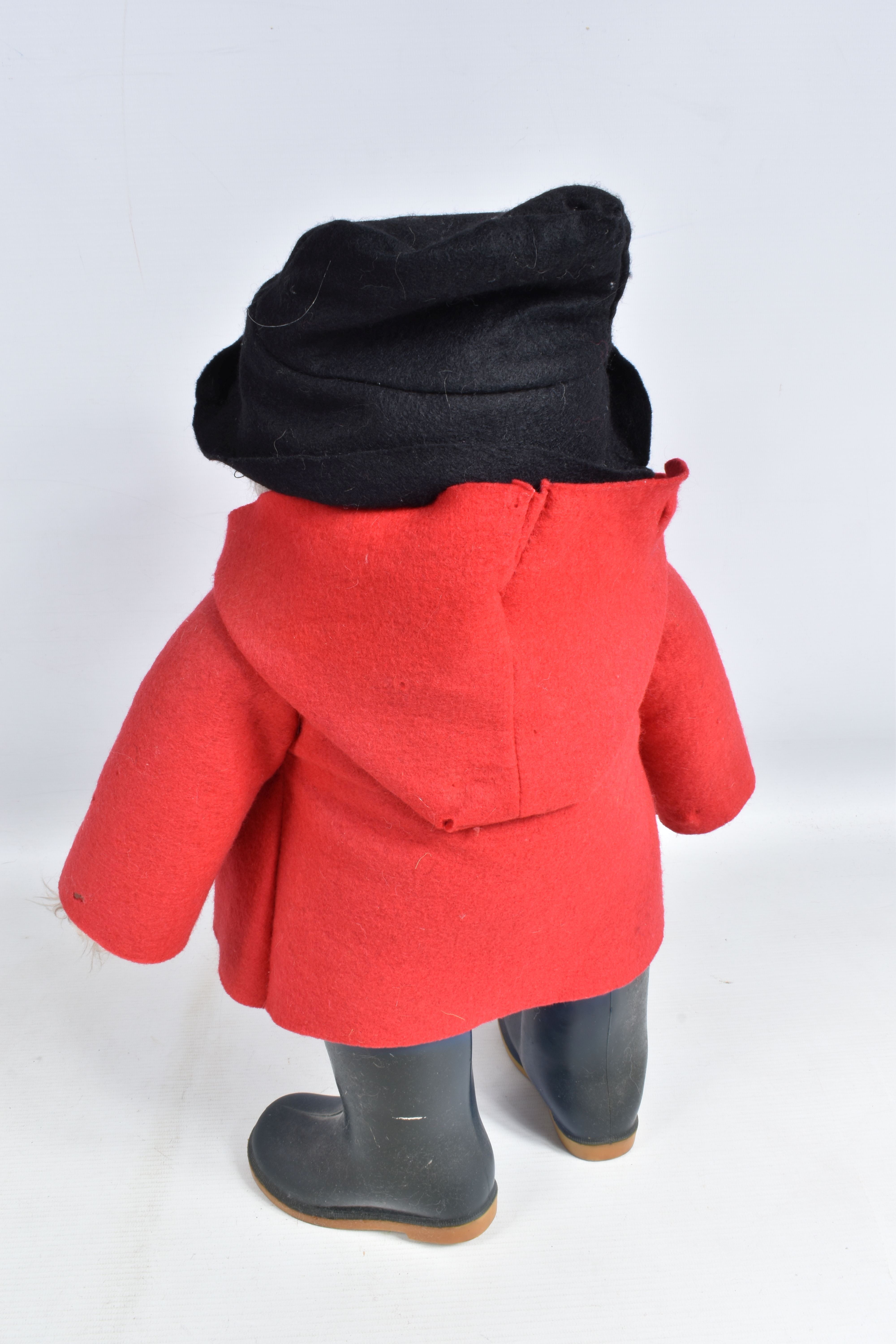 THREE GABRIELLE DESIGNS PADDINGTON BEAR SOFT TOYS, one with red duffle coat, black hat and blue - Image 6 of 10