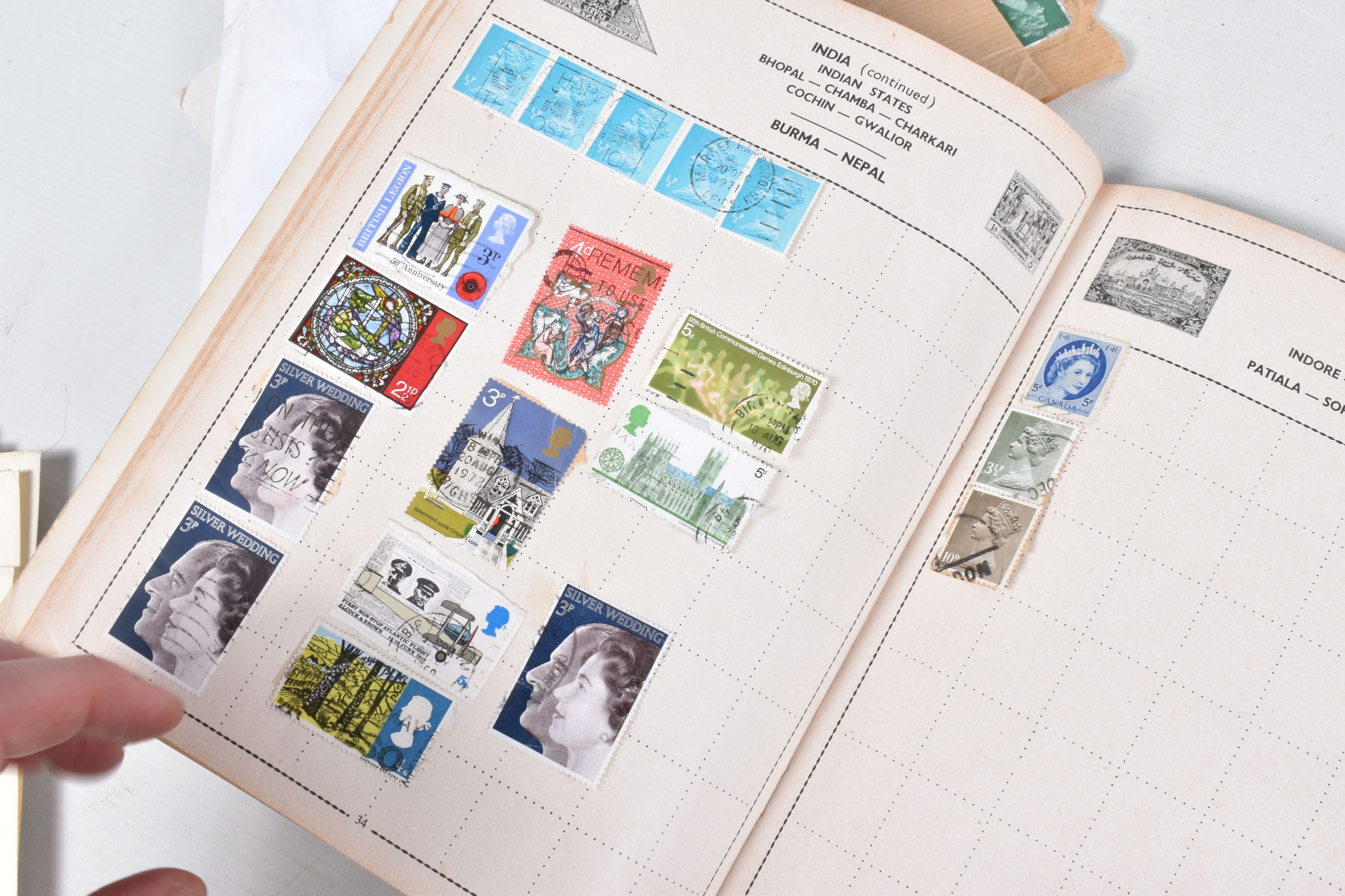 SMALL TRAY OF STAMPS AS ALBUM LEAVES AND LOOSE.We note GB 1948 Olympics 6d strip of 3 with HLP - Image 14 of 20