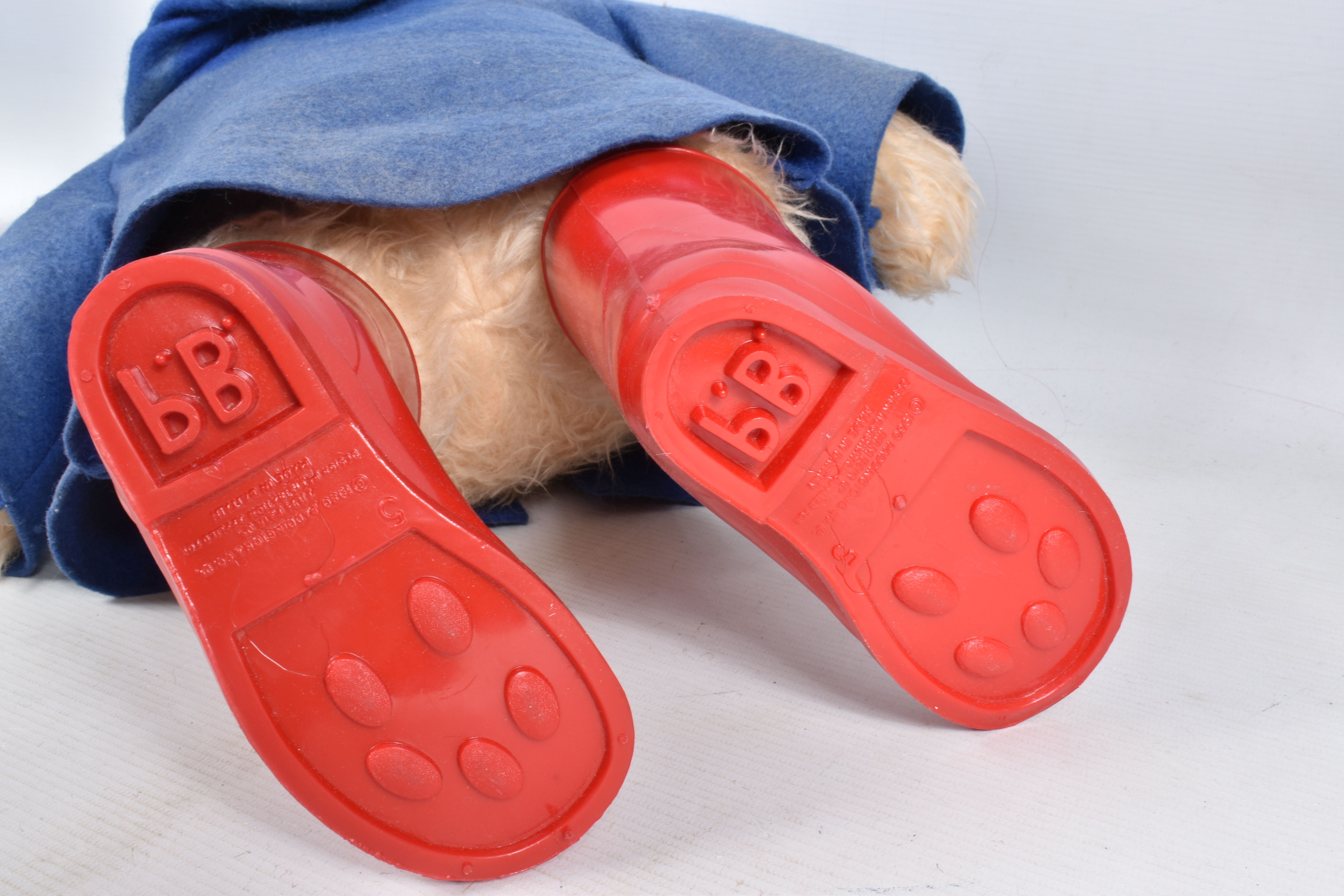 THREE GABRIELLE DESIGNS PADDINGTON BEAR SOFT TOYS, one with red duffle coat, black hat and blue - Image 4 of 10