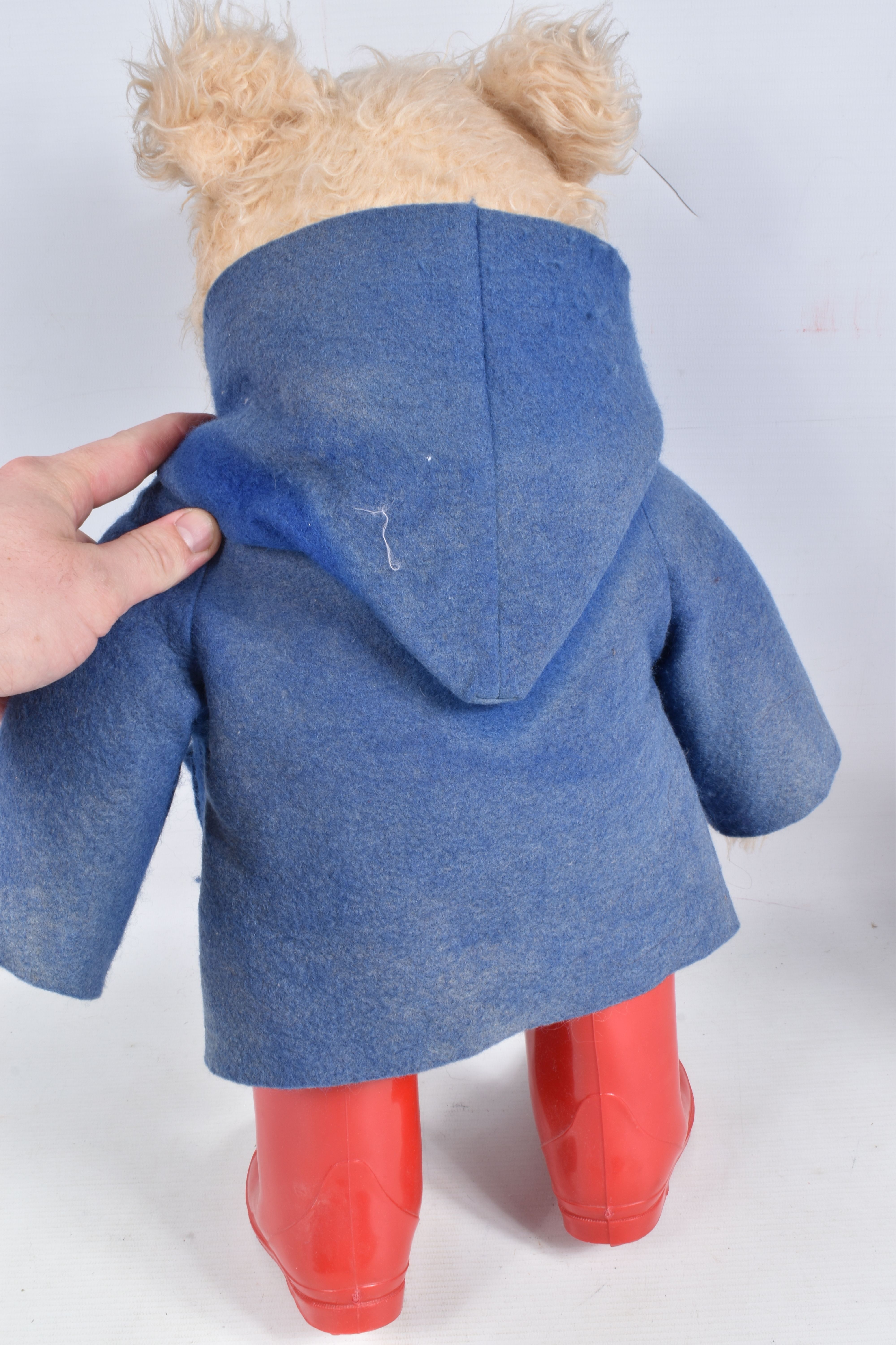 THREE GABRIELLE DESIGNS PADDINGTON BEAR SOFT TOYS, one with red duffle coat, black hat and blue - Image 3 of 10