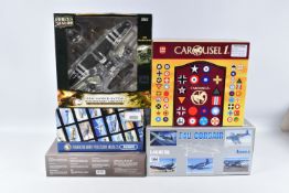 FIVE BOXED AIRCRAFT MODELS, the first is a 1:48 scale, Armour Collection F4U Corsair, numbered