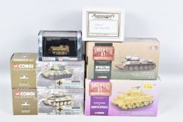 FOUR BOXED CORGI DIECAST MILITARY VEHICLES, the first a WWII Collection The Desert Campaigns of