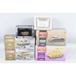 FOUR BOXED CORGI DIECAST MILITARY VEHICLES, the first a WWII Collection The Desert Campaigns of