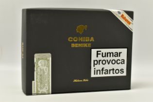 CIGARS, One Box of 10 COHIBA BEHIKE BHK 54 Cigars, outer box seal (broken) has a barcode, inner