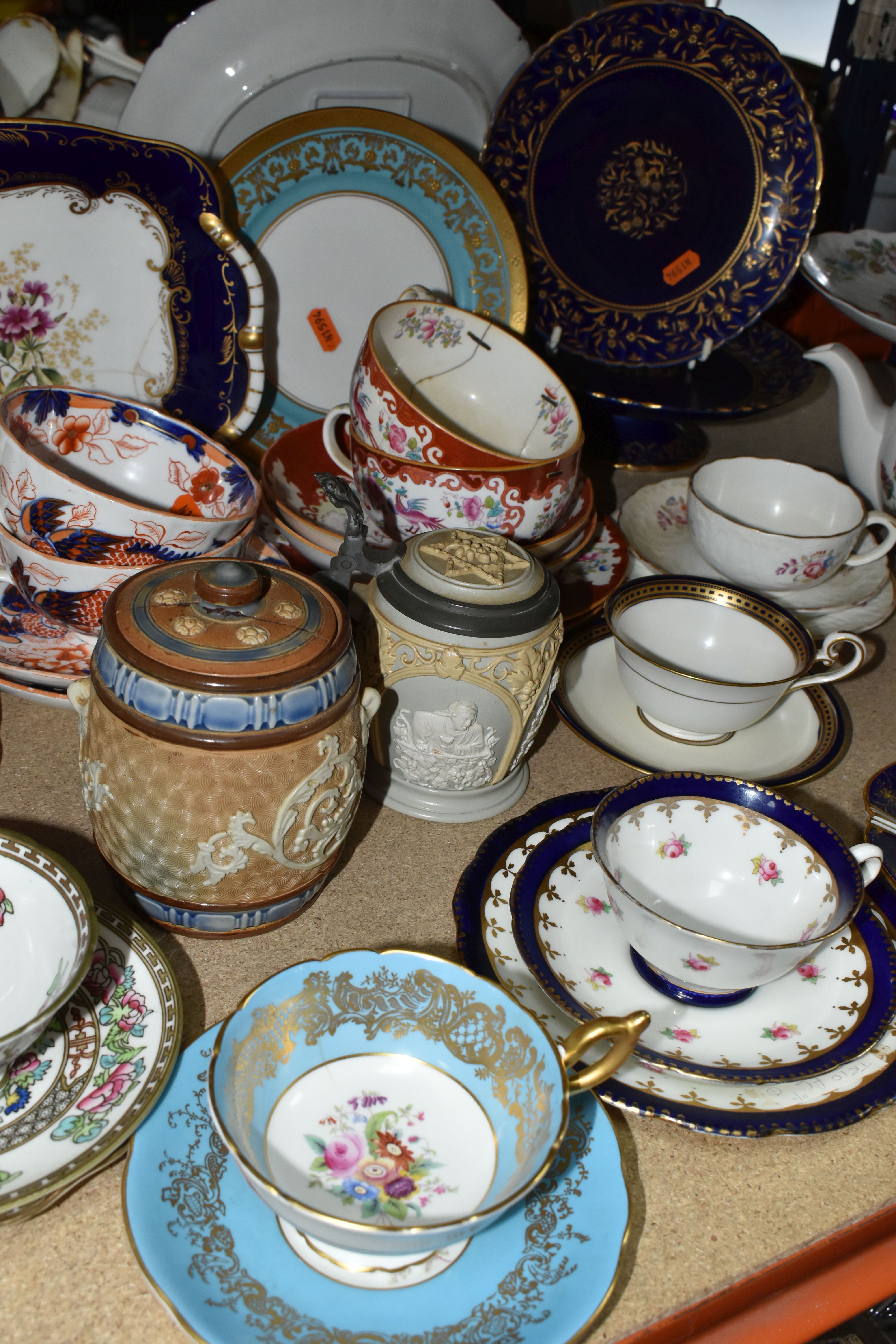 A COLLECTION OF NAMED CERAMICS, comprising a Villeroy & Boch Mettlach beer stein, a Royal Doulton - Image 3 of 6