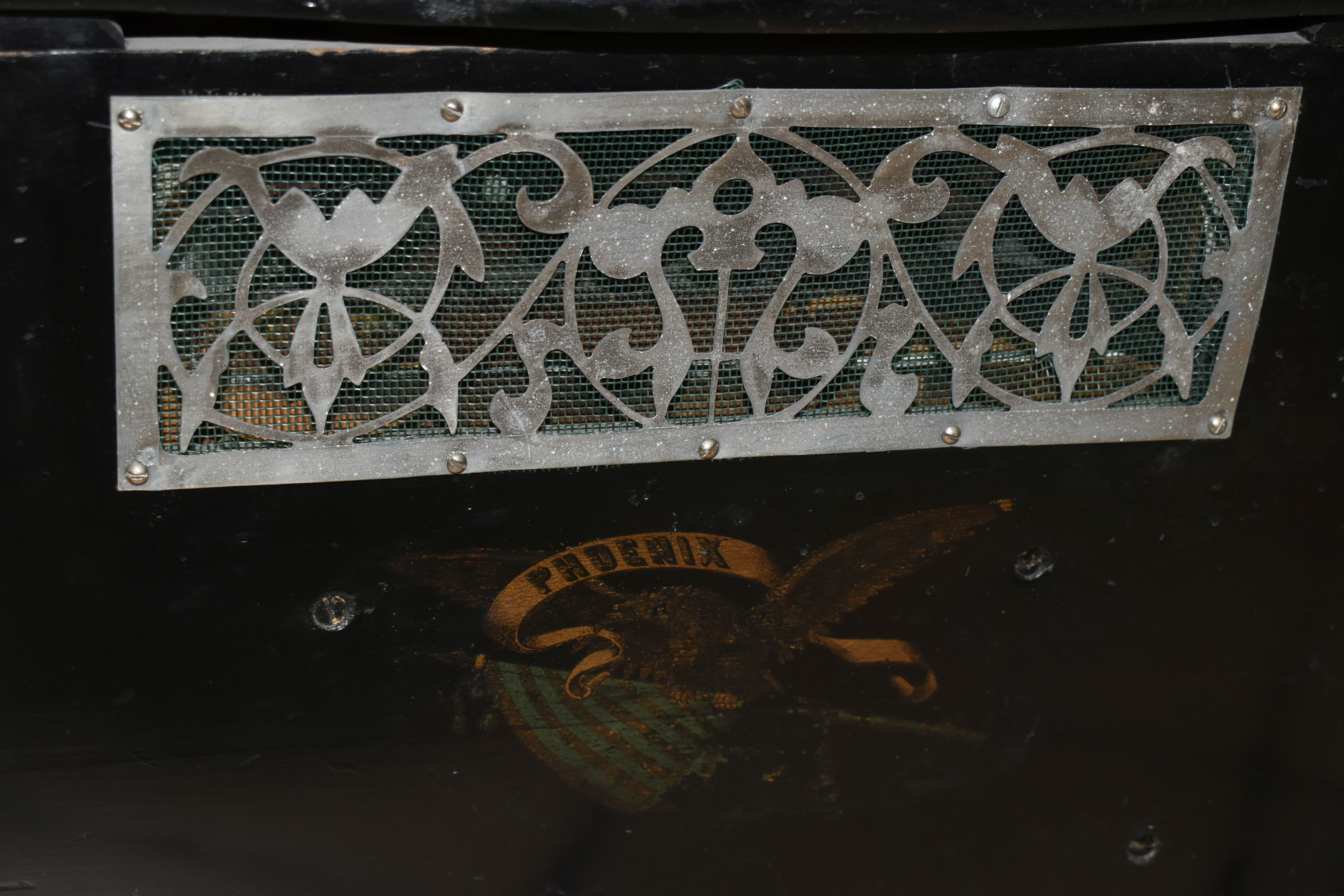 A LATE 19TH / EARLY 20TH CENTURY EBONISED AND GILT PHOENIX TABLE TOP POLYPHON / ORGANETTE OF - Image 6 of 9