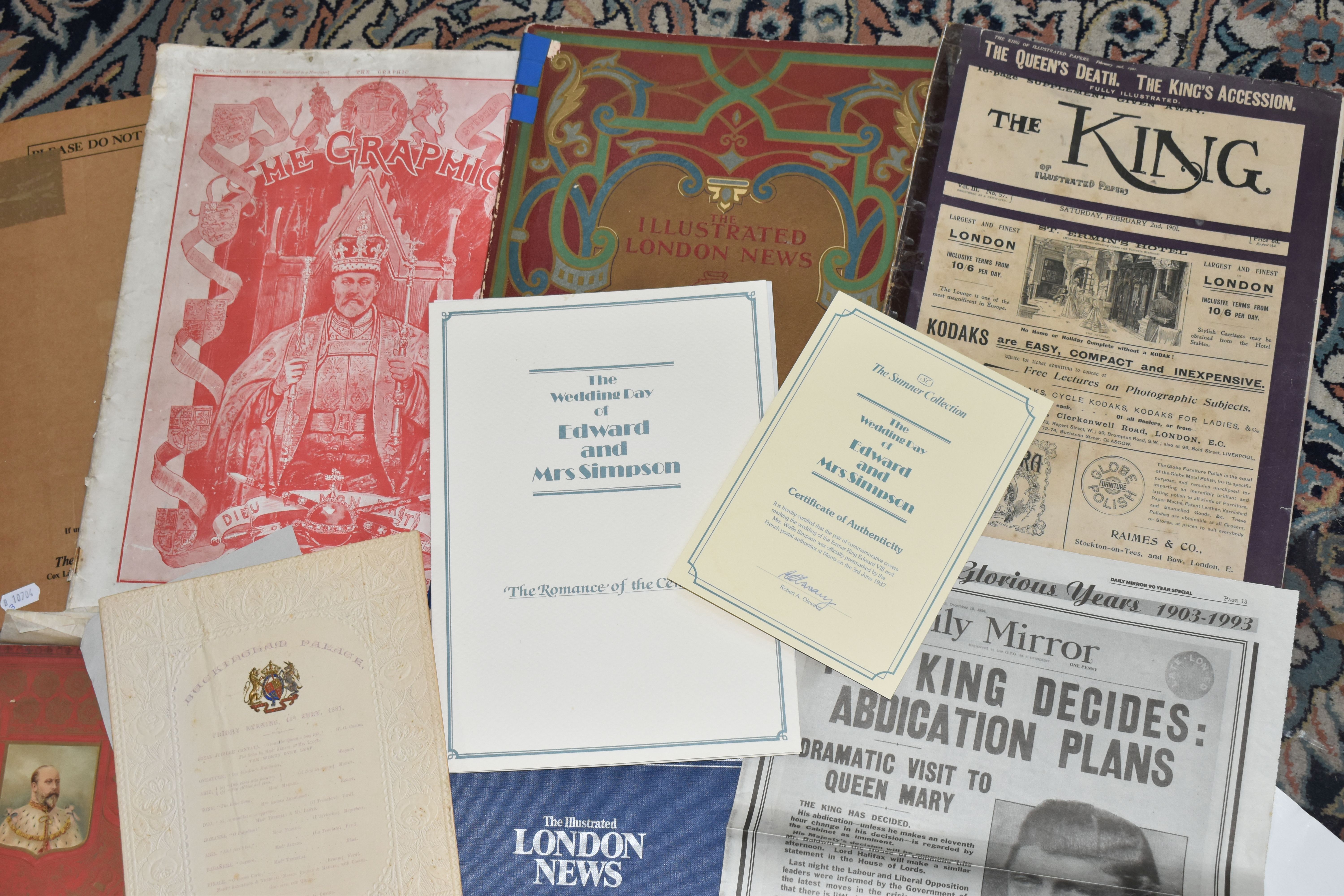 A BOX OF ROYALTY RELATED EPHEMERA, to include a programme from Buckingham Palace dated 'Friday - Image 4 of 6