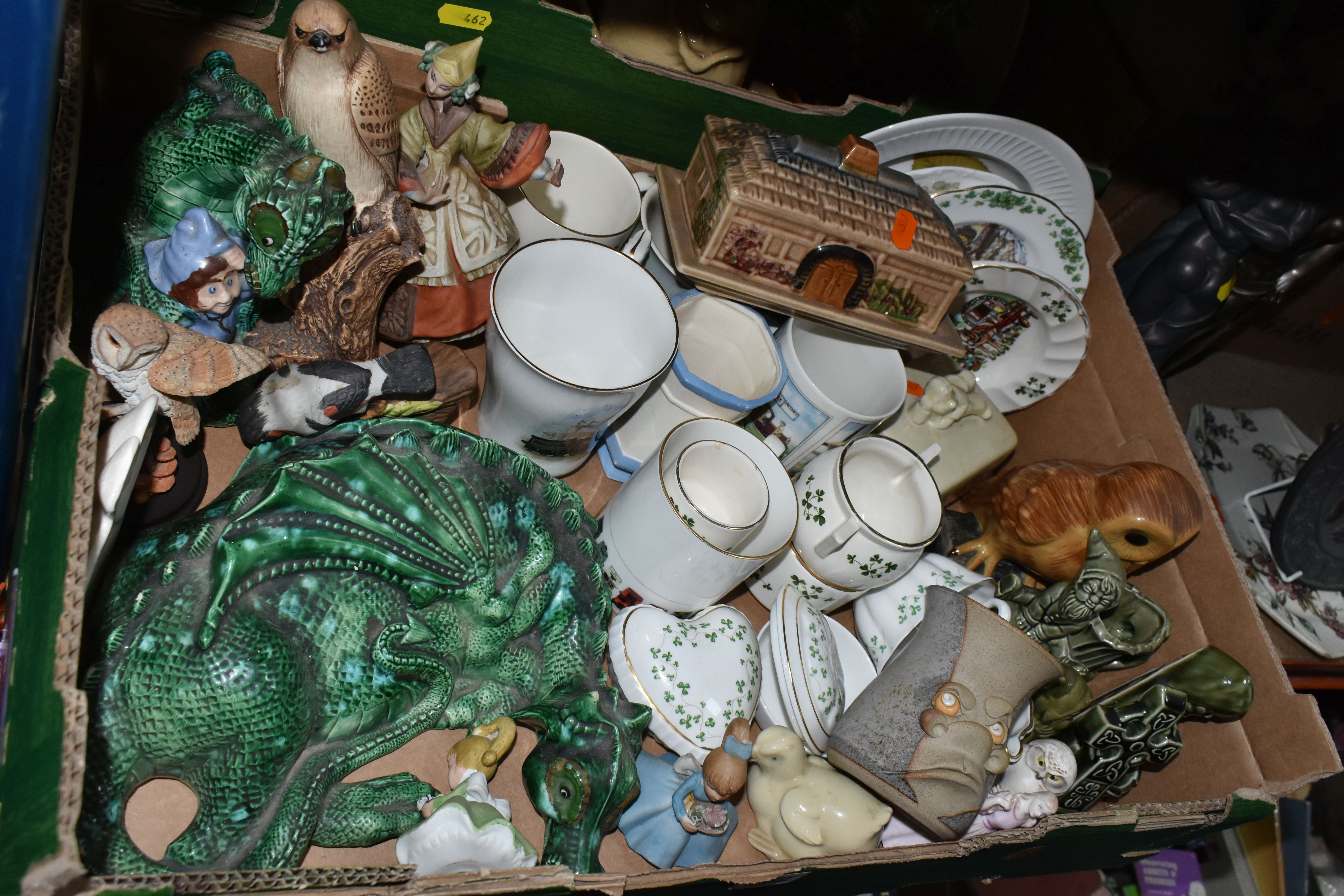 THREE BOXES AND LOOSE CERAMICS, to include a collection of Pretty Ugly Pottery mugs, a Midwinter ' - Image 9 of 10