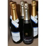Five Bottles of Champagne/Sparkling Wine comprising two bottles of LANSON LE BLACK LABEL, 12.5% vol.