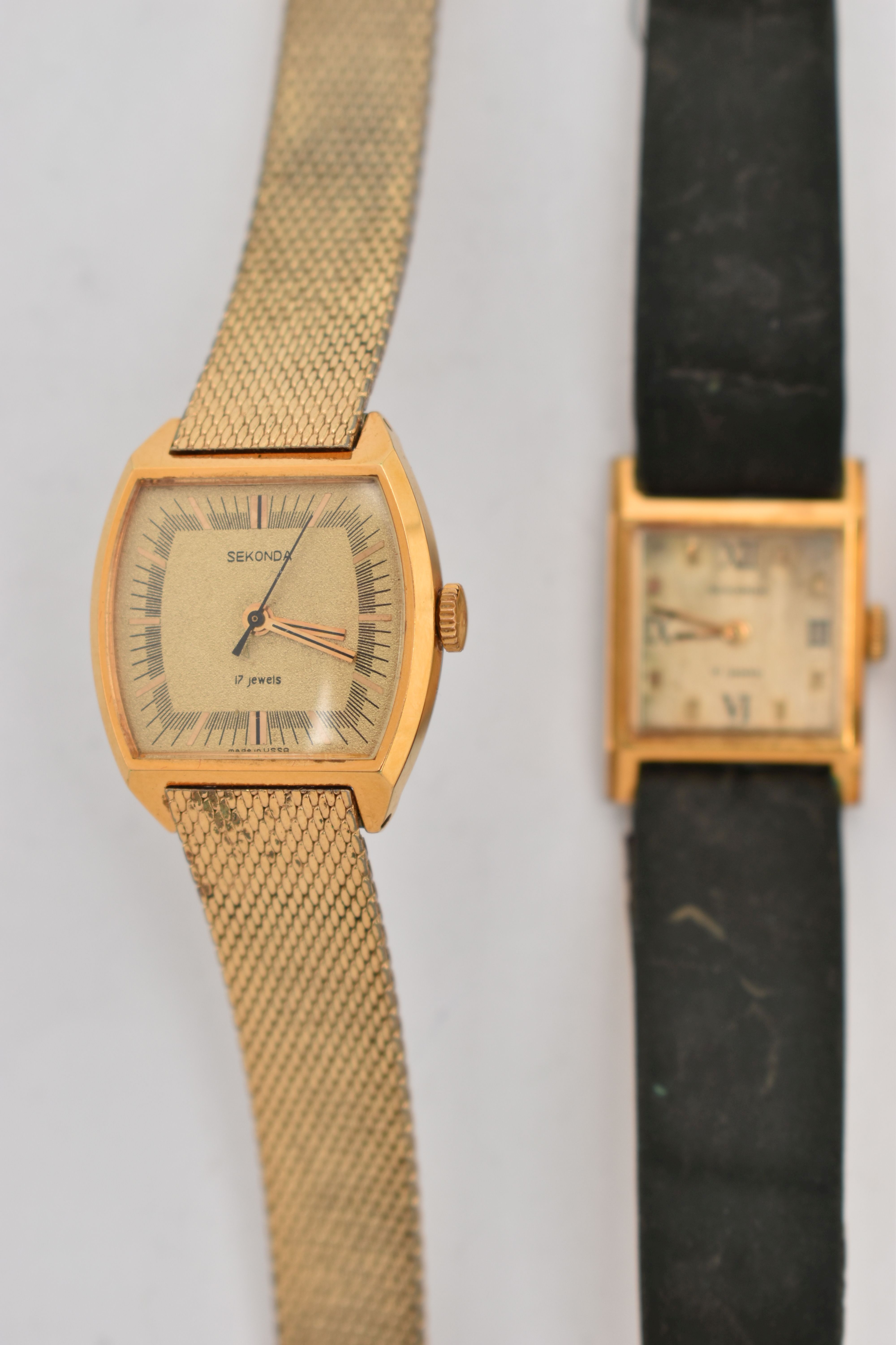 THREE WRISTWATCHES, the first a gents gold plated 'Citizen' WR50, together with two ladies ' - Image 2 of 4