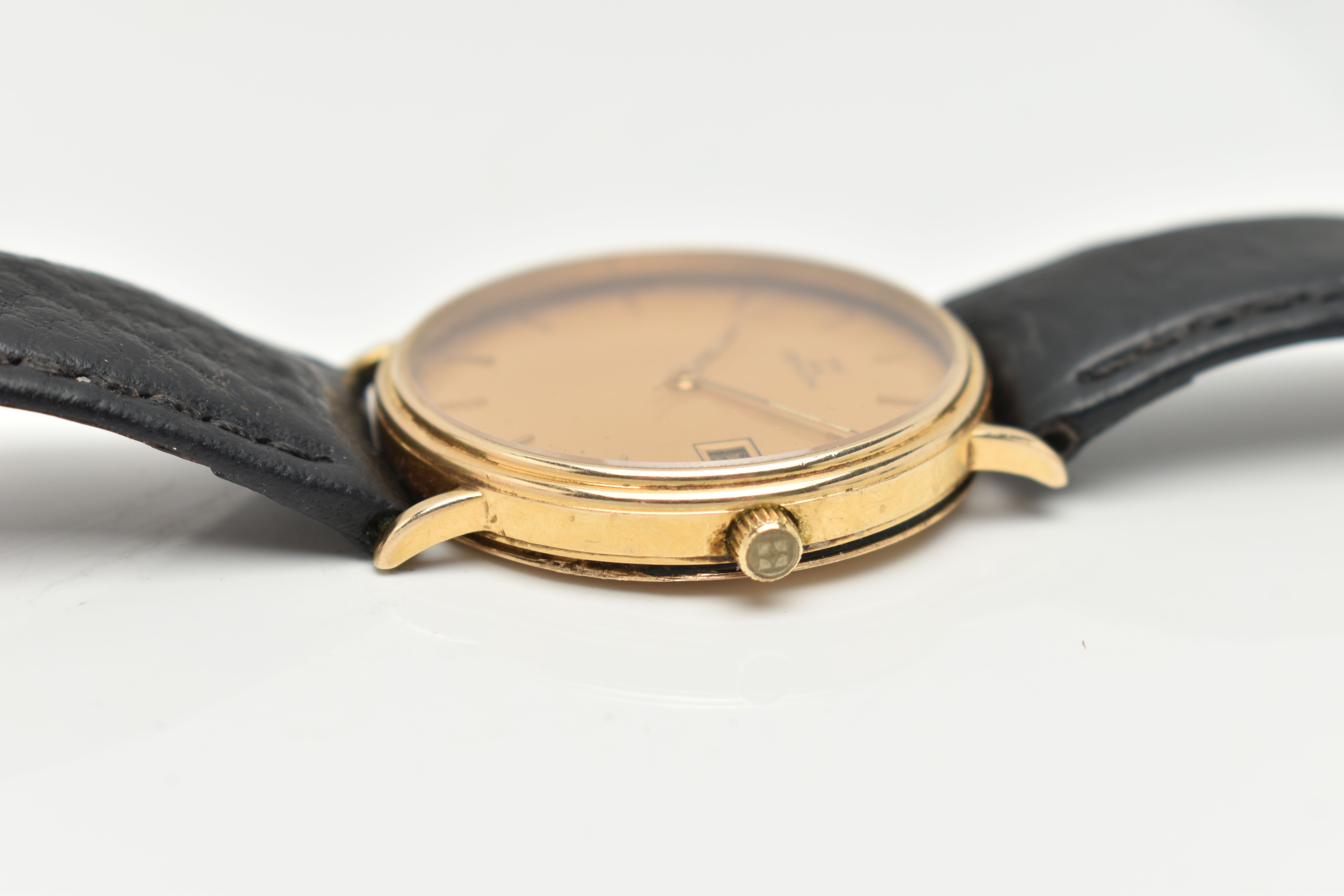 A 9CT GOLD 'ZENITH' WRISTWATCH, quartz movement, round dial signed 'Zenith', baton markers, date - Image 6 of 6