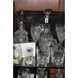 A SELECTION OF ROYAL DOULTON CRYSTAL GIFTWARES ETC, comprising a boxed decanter with four wine