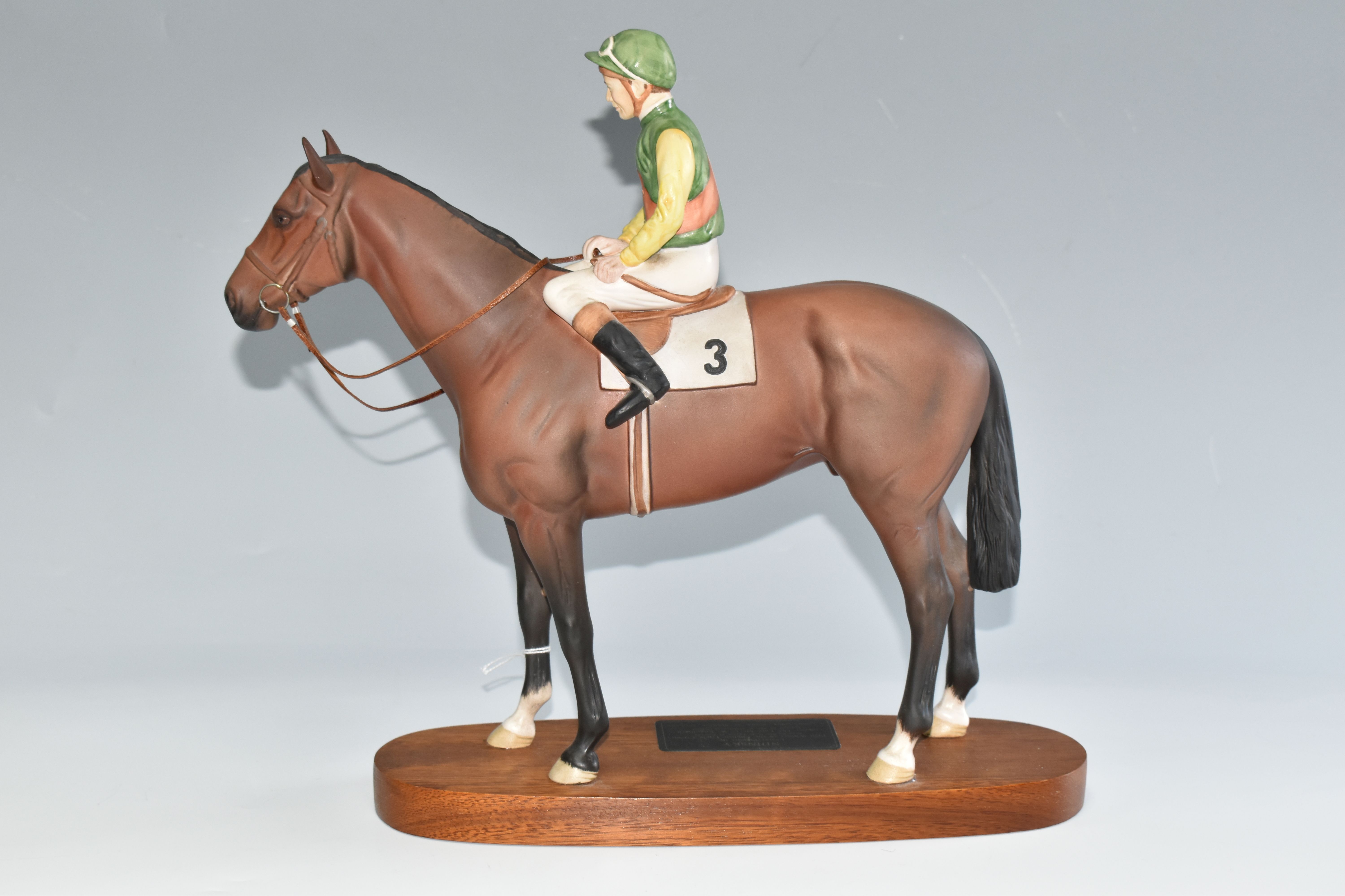 A BESWICK NIJINSKY FIGURE, with Lester Piggott Up, no 2352, from the Connoisseur Horses series, the - Image 2 of 2