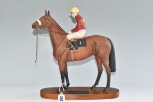 A BESWICK RED RUM FIGURE, with Brian Fletcher Up, no 2511, from the Connoisseur Horses series, the
