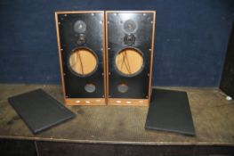 A PAIR OF SPENDOR SP1 VINTAGE HI FI SPEAKER CABINETS with two horns fitted but no 8in drivers in