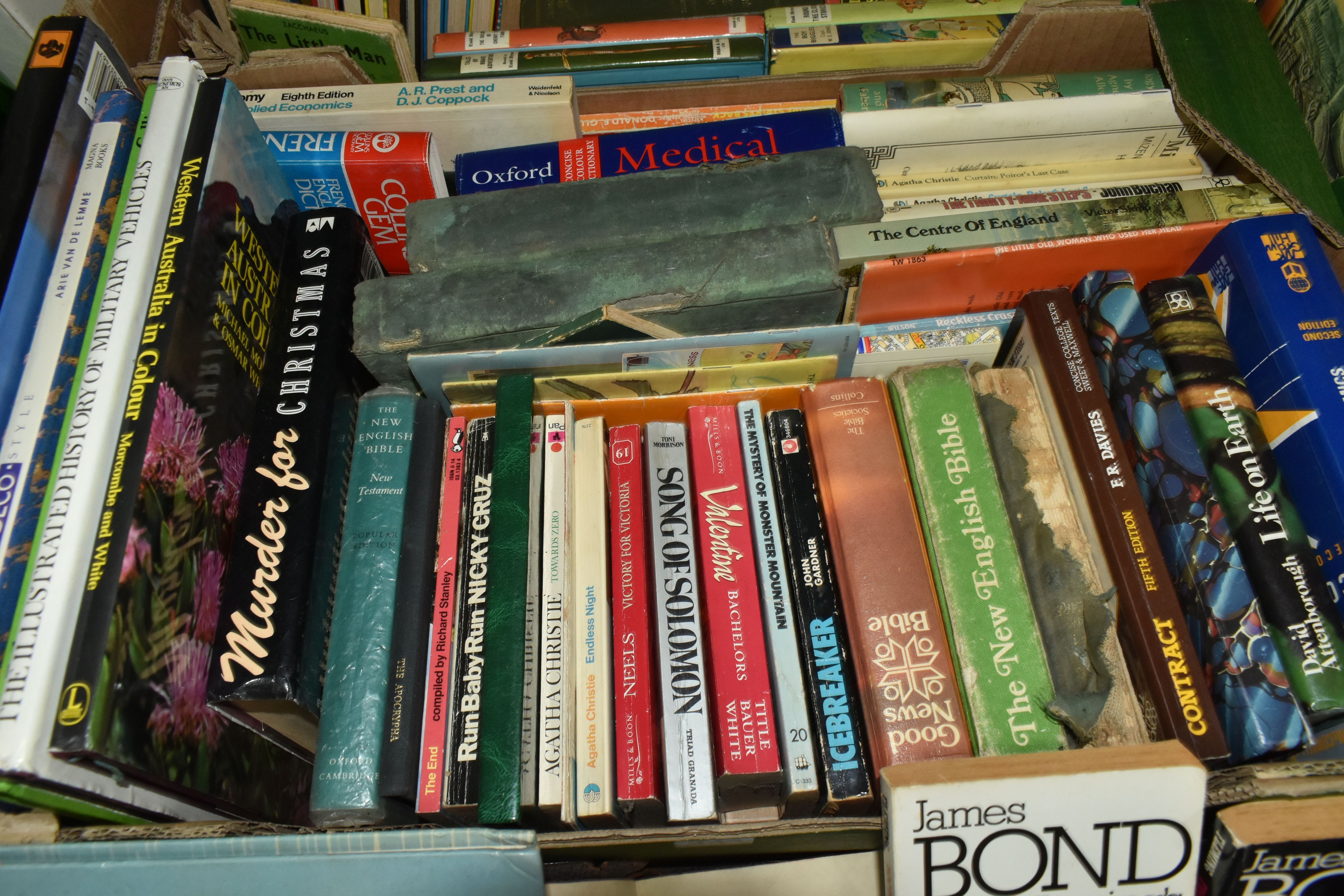 FOUR BOXES OF BOOKS, over eighty assorted books, to include a 1961 Book Club Edition 'Thunderball' - Image 4 of 6
