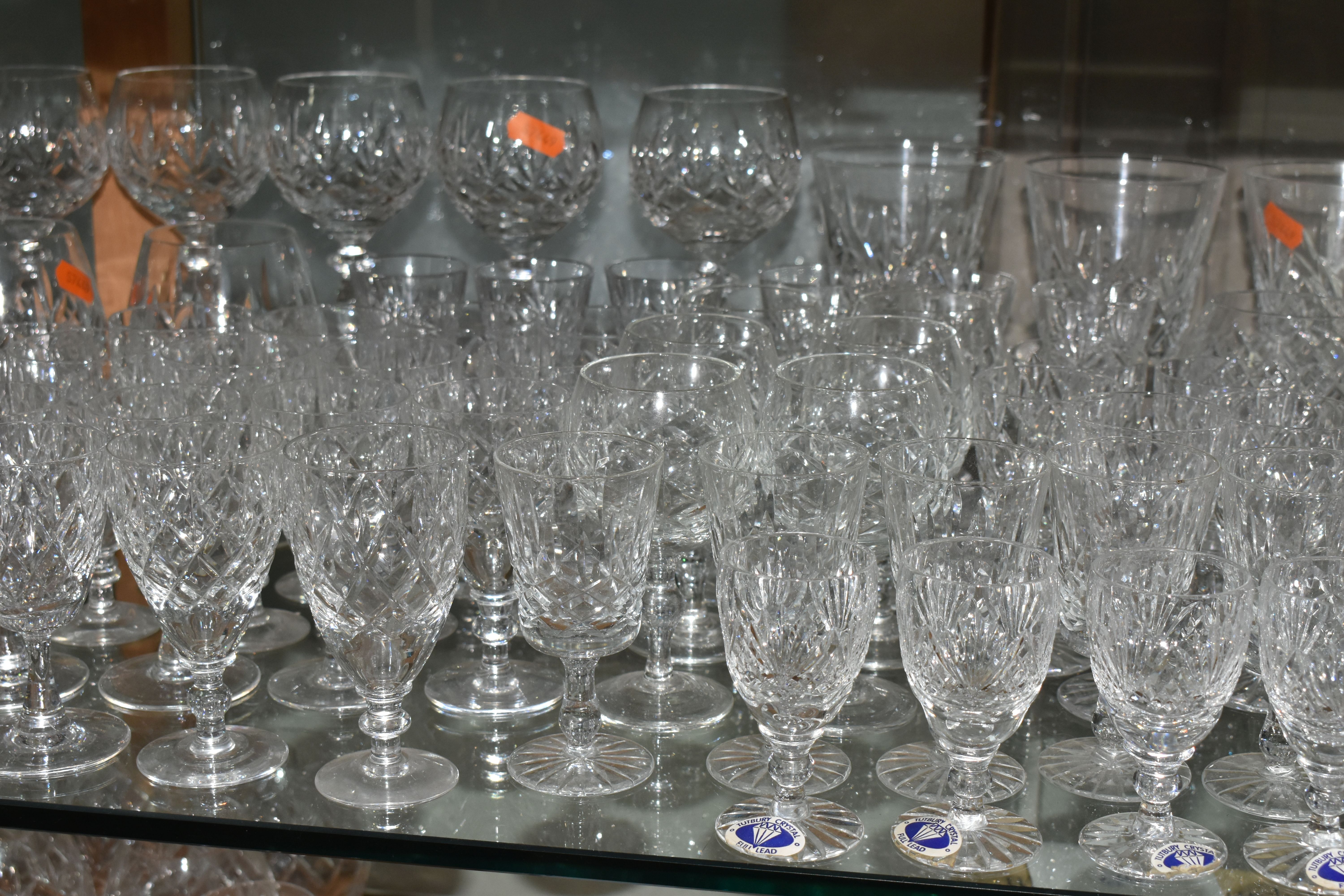 A LARGE QUANTITY OF ASSORTED CUT CRYSTAL DRINKING GLASSES, comprising Tutbury Crystal whisky - Image 2 of 10