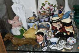 A GROUP OF CERAMICS, to include a Beswick Small Sheepdog model no 1854, Royal Doulton character
