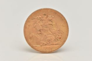 A FULL SOVEREIGN COIN, 1912 George V coin, depicting George and the Dragon, approximate gross weight