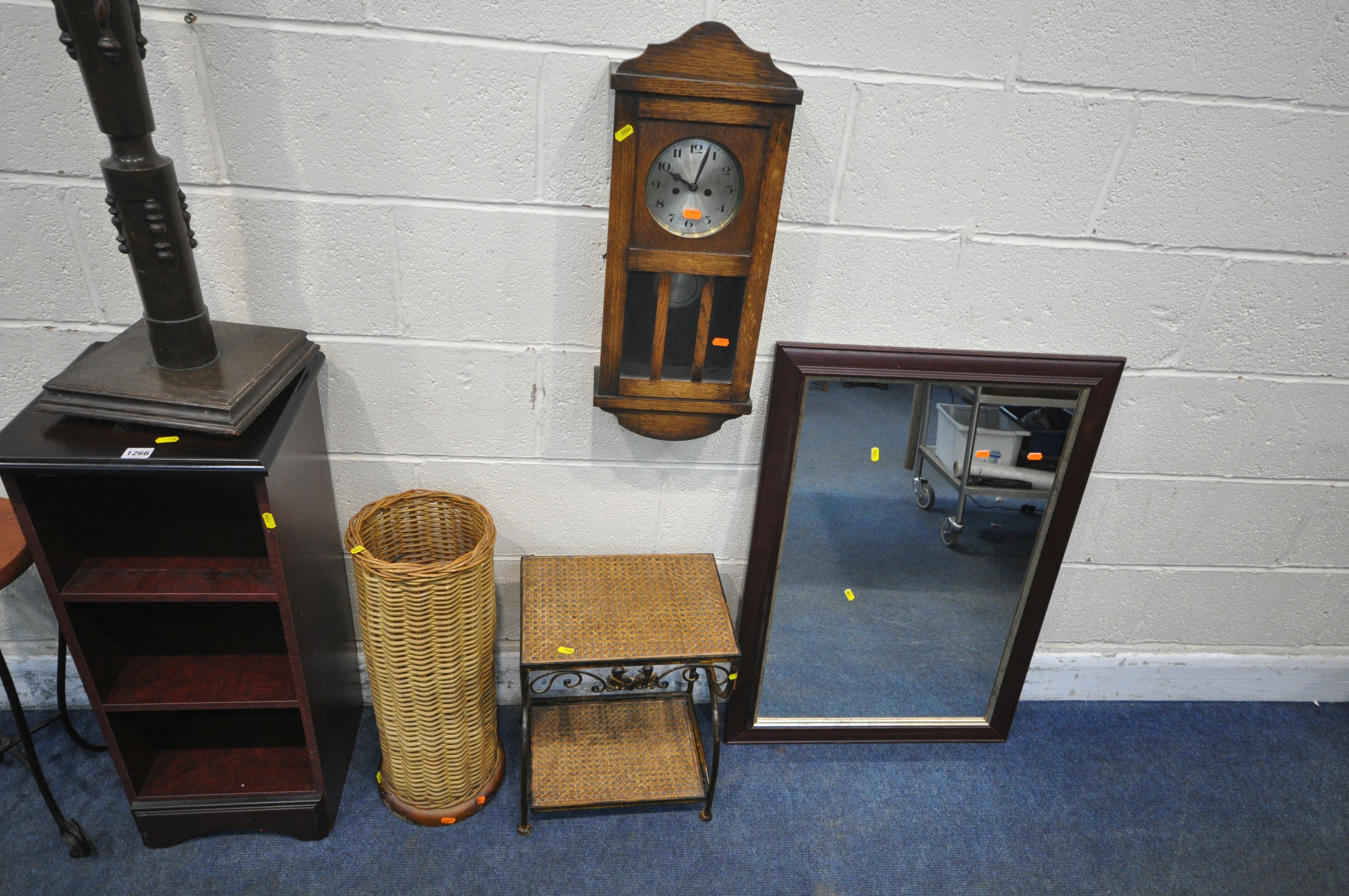 A SELECTION OF OCCASIONAL FURNITURE, to include three plant stands, a rectangular mirror, a - Image 4 of 4