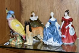 A GROUP OF FIGURINES AND ANIMAL FIGURES, comprising a Beswick Cockatoo no 1180, a Beswick Afghan