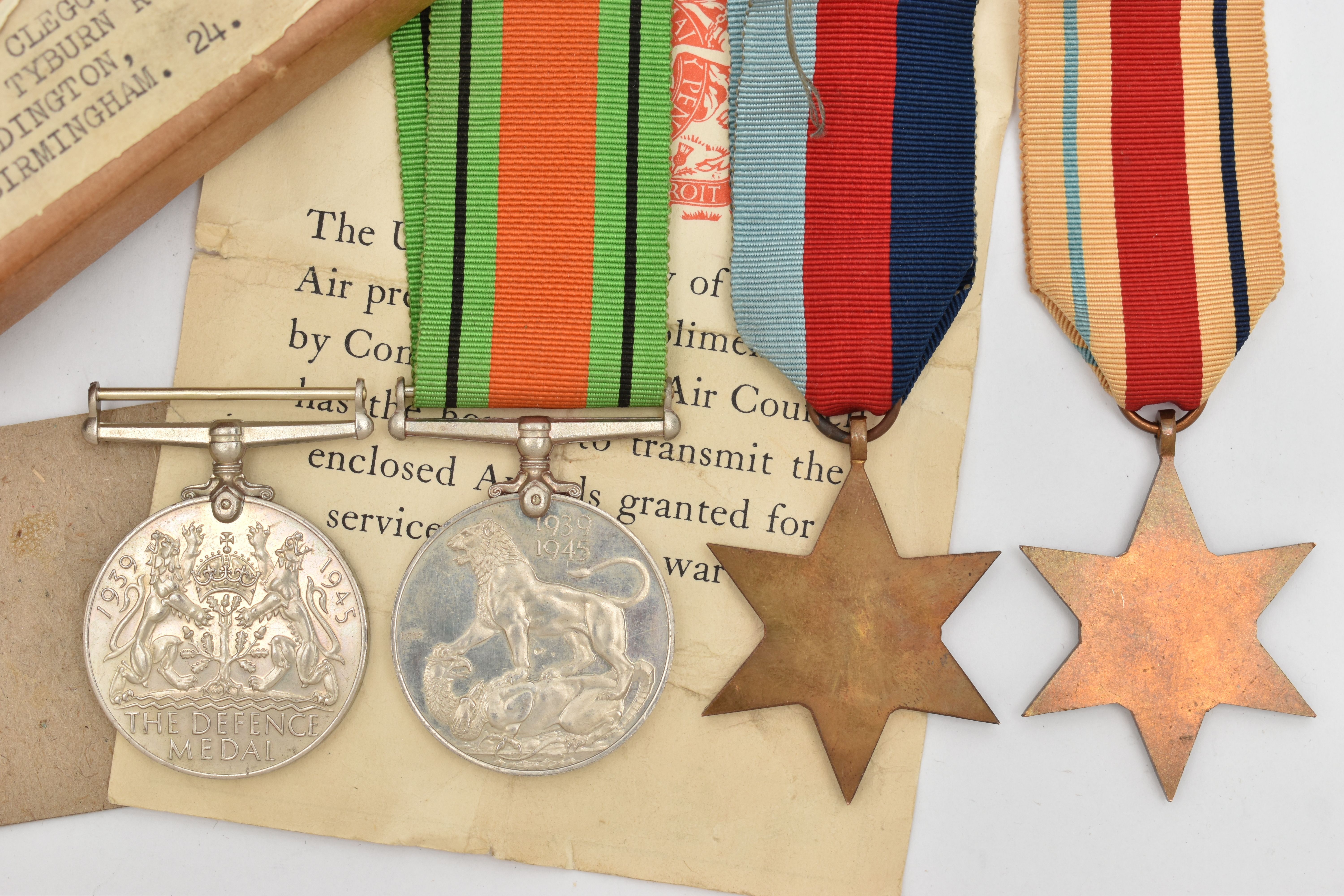 A BOXED SET OF FOUR SECOND WORLD WAR MEDALS, to include a 1939-45 Battle of Britain Star, with - Image 2 of 2