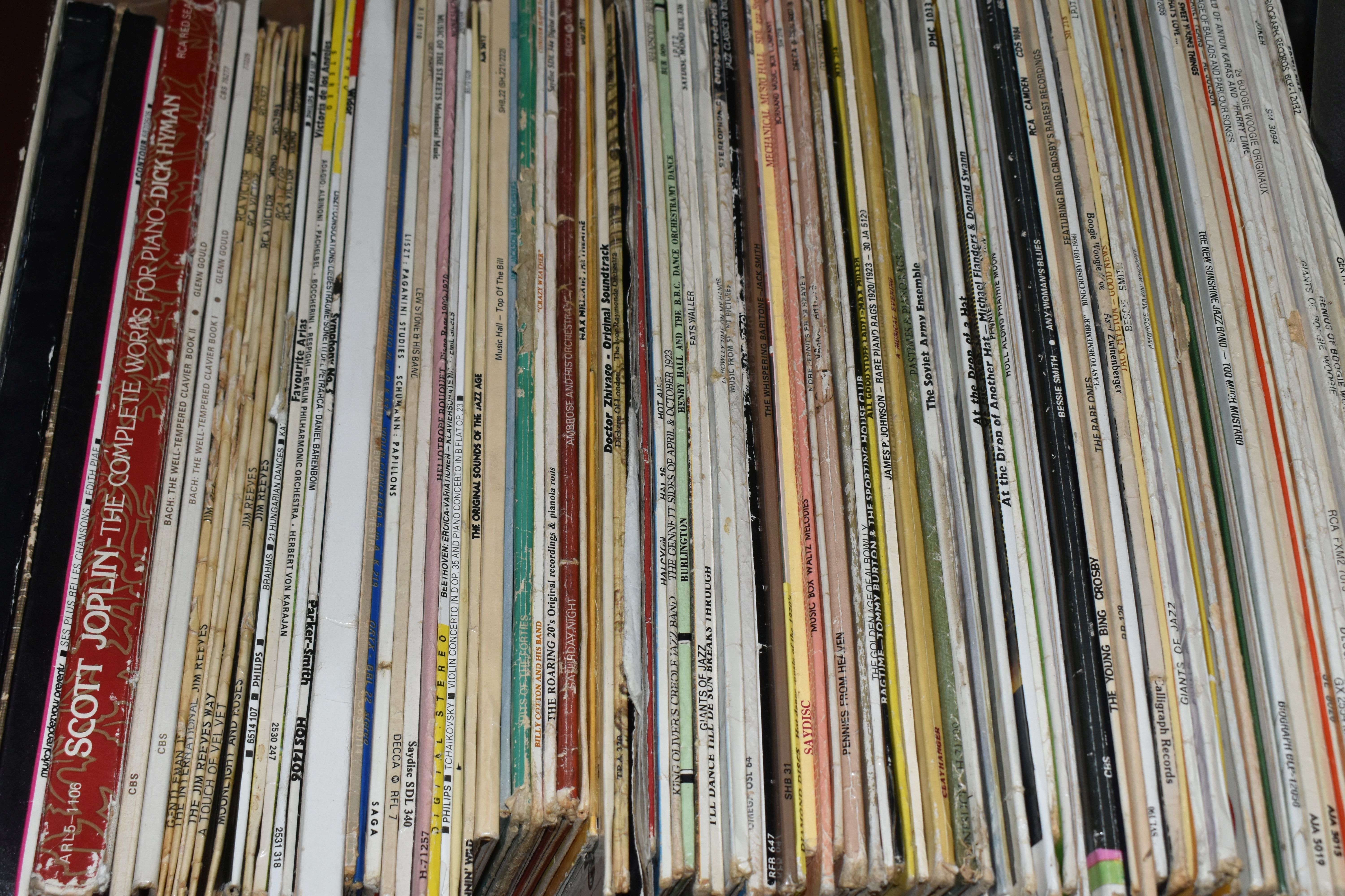 THREE BOXES OF ASSORTED RECORDS, to include 33 rpm Jazz, Opera and classical records, a number of - Image 2 of 6