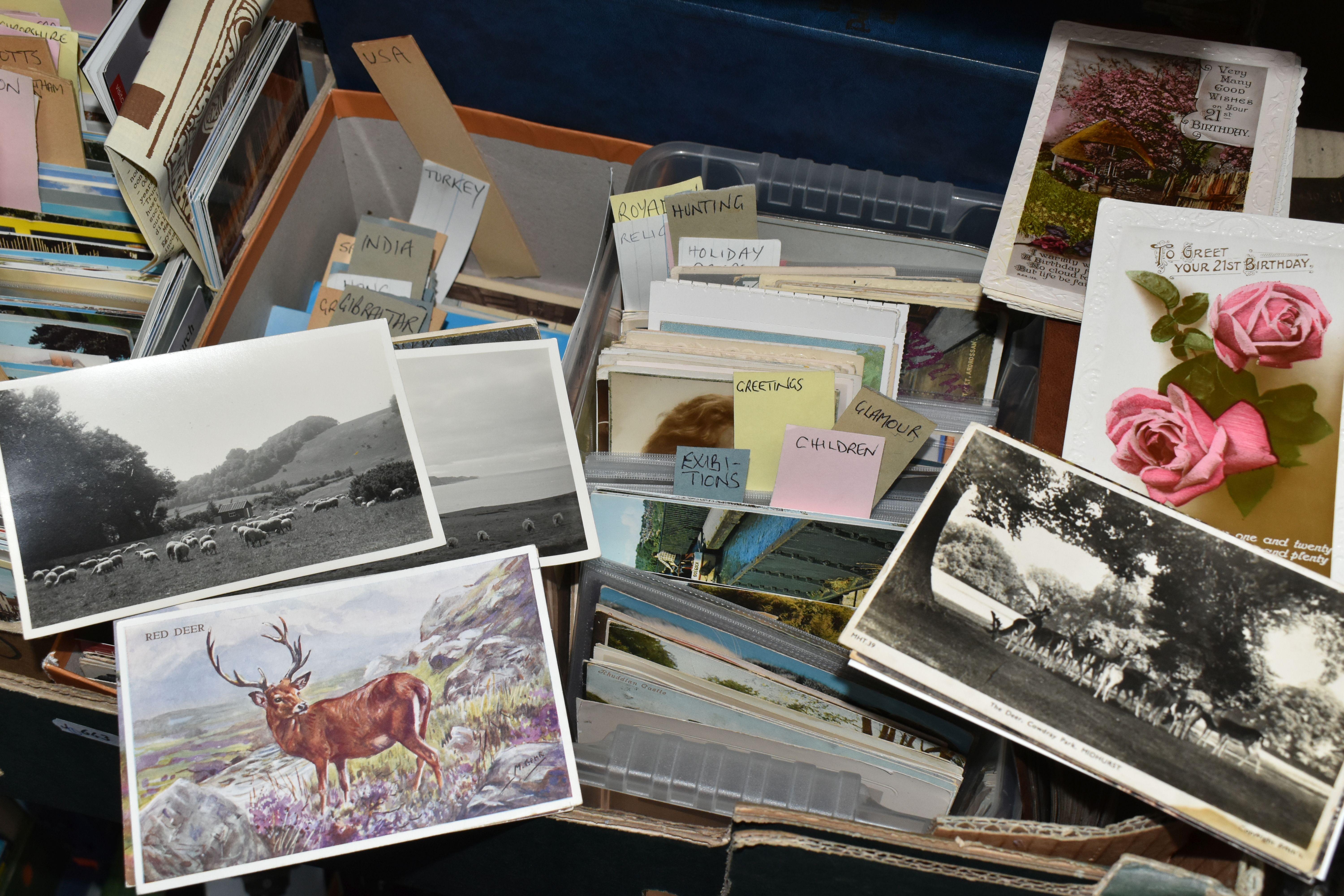 TWO BOXES OF POSTCARDS, hundreds of mainly late twentieth century/modern cards, with some early - Image 3 of 4