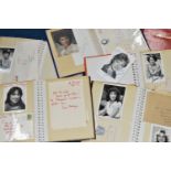 A BOX OF AUTOGRAPHS, in six adhesive albums, mainly signed studio cards and photographs, early