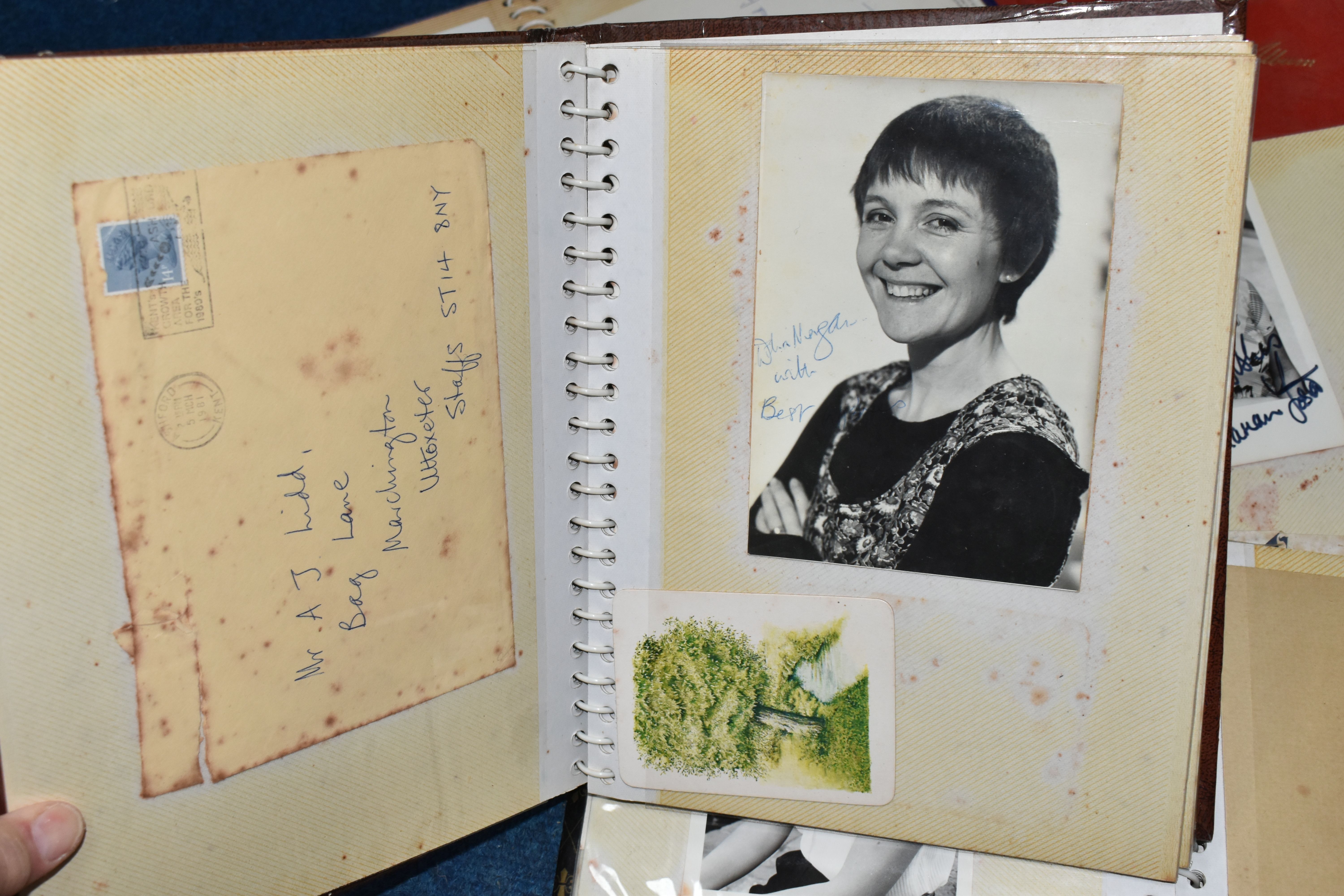 A BOX OF AUTOGRAPHS, in six adhesive albums, mainly signed studio cards and photographs, early - Image 3 of 17