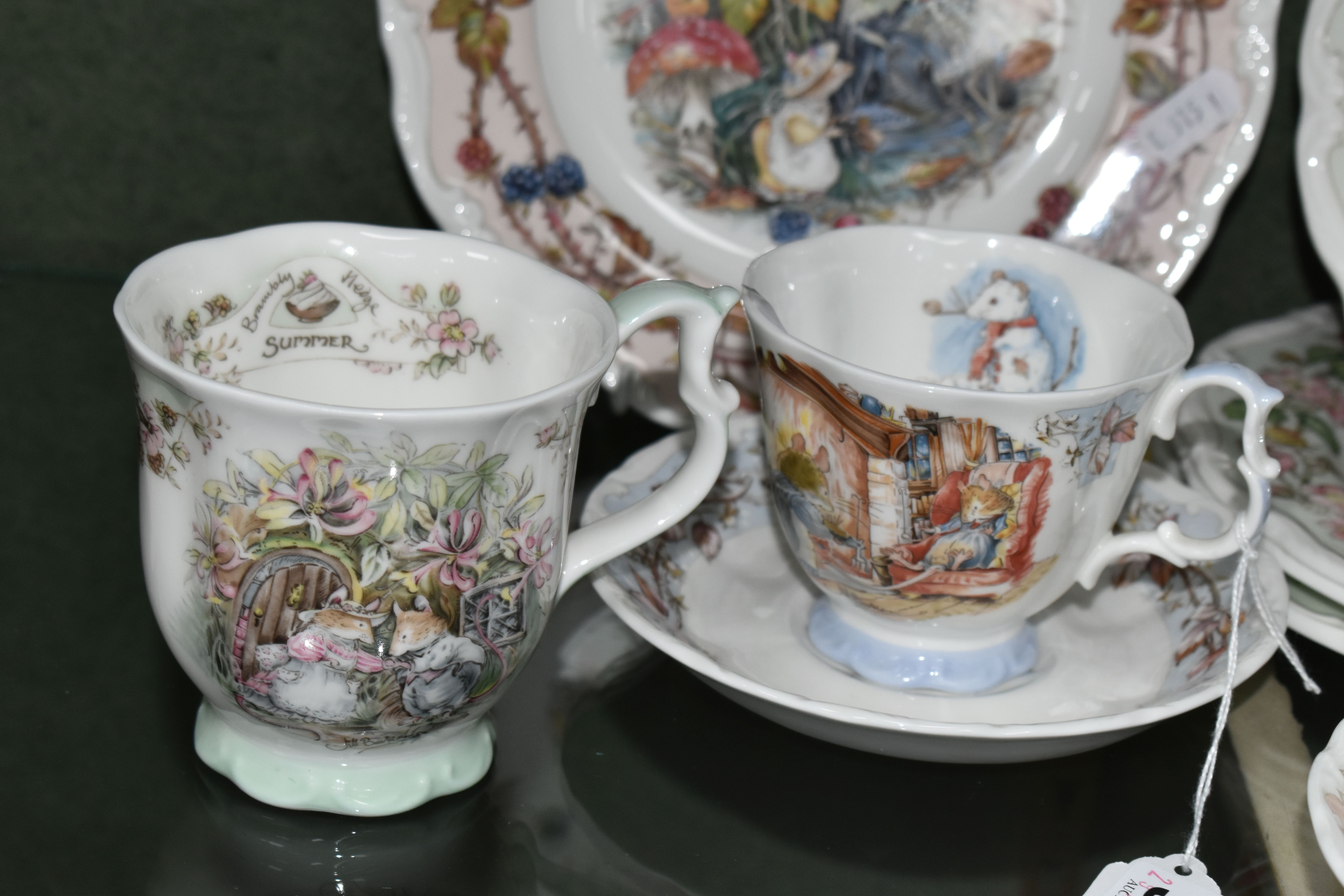 A GROUP OF ROYAL DOULTON 'BRAMBLY HEDGE' TEA WARE, comprising a 'Summer' mug, a 'Winter' teacup - Image 2 of 6
