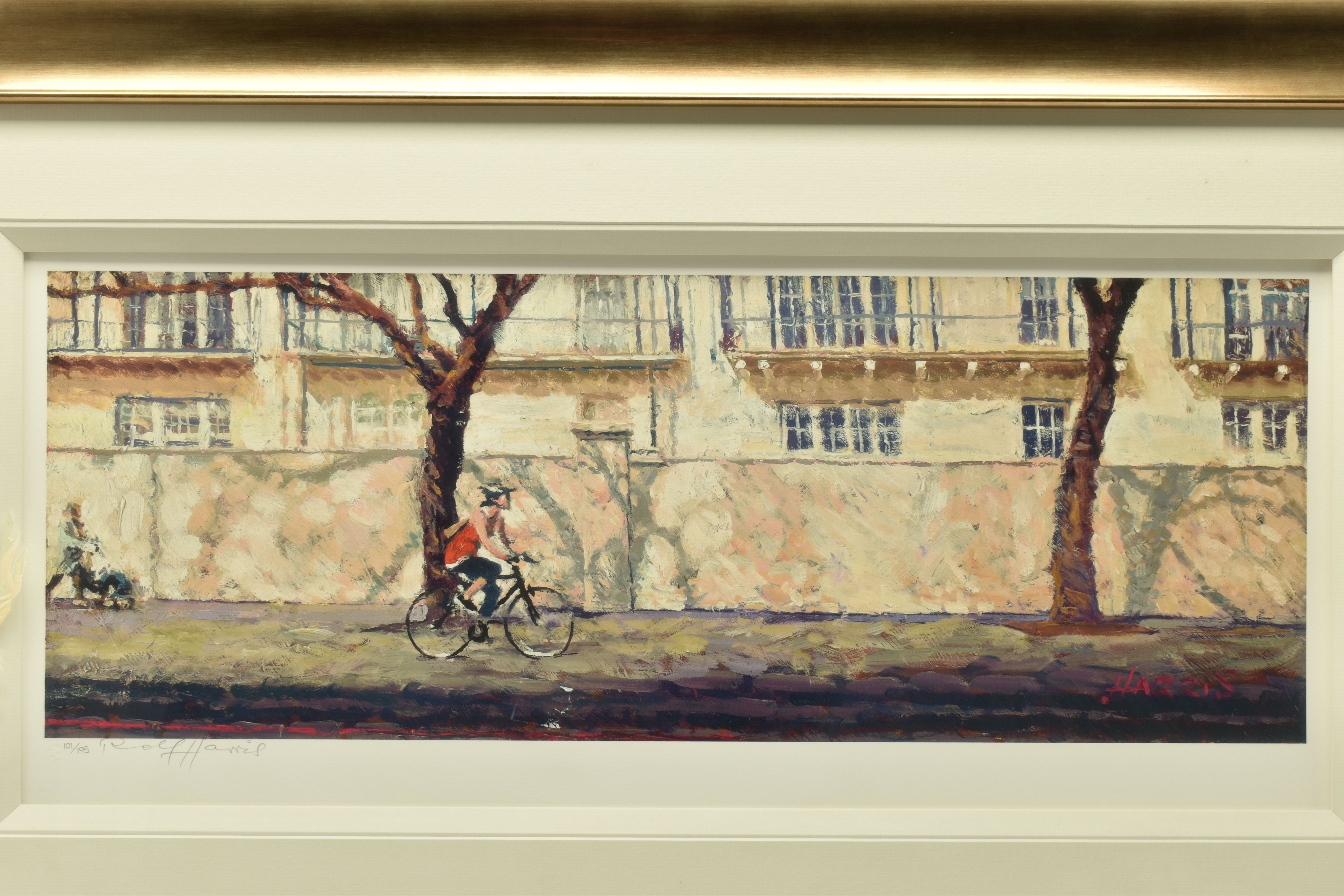 ROLF HARRIS (AUSTRALIA 1930-2023) 'CYCLIST, BAYSWATER ROAD', a signed limited edition print on - Image 2 of 8