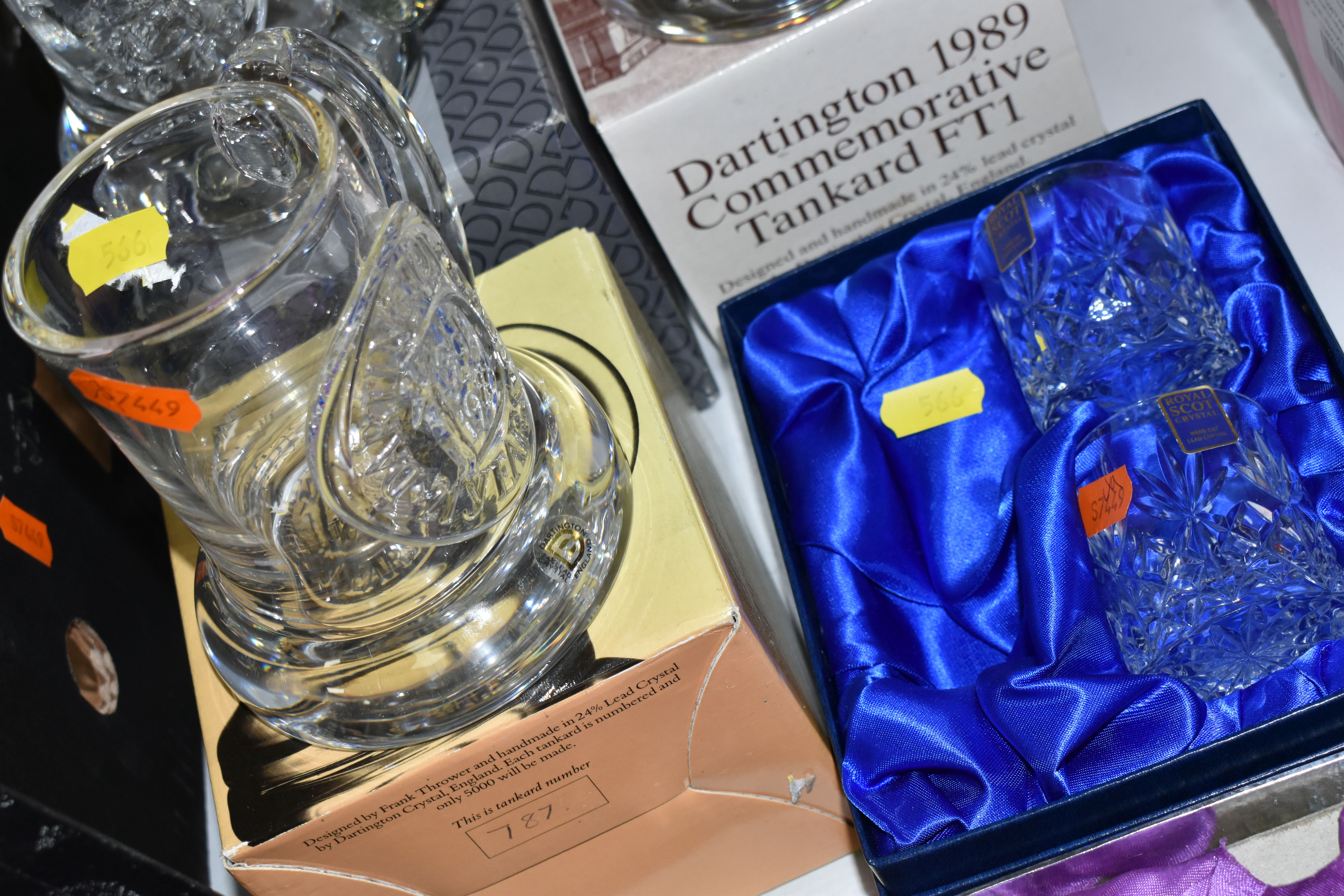 FOUR BOXES AND LOOSE DRINKING GLASSES, to include a boxed set of five Edinburgh Crystal whisky - Image 4 of 9