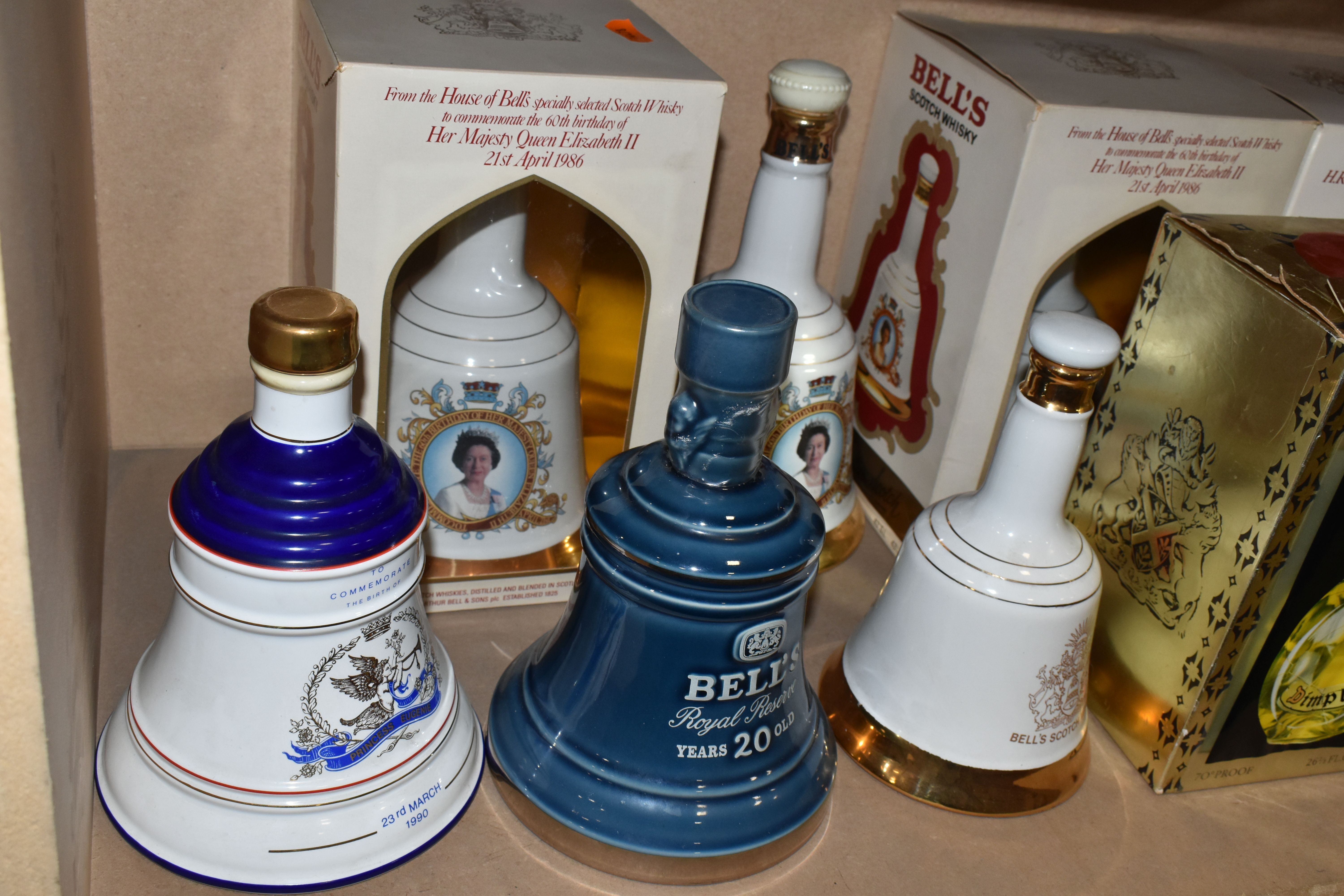 NINE DECANTERS/ BOTTLE OF WHISKY comprising three BELL'S Wade Decanters commemorating the 60th - Image 2 of 3
