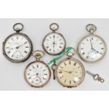 AN ASSORTMENT OF POCKET WATCHES, to include a silver open face 'The Express English Lever J G Graves