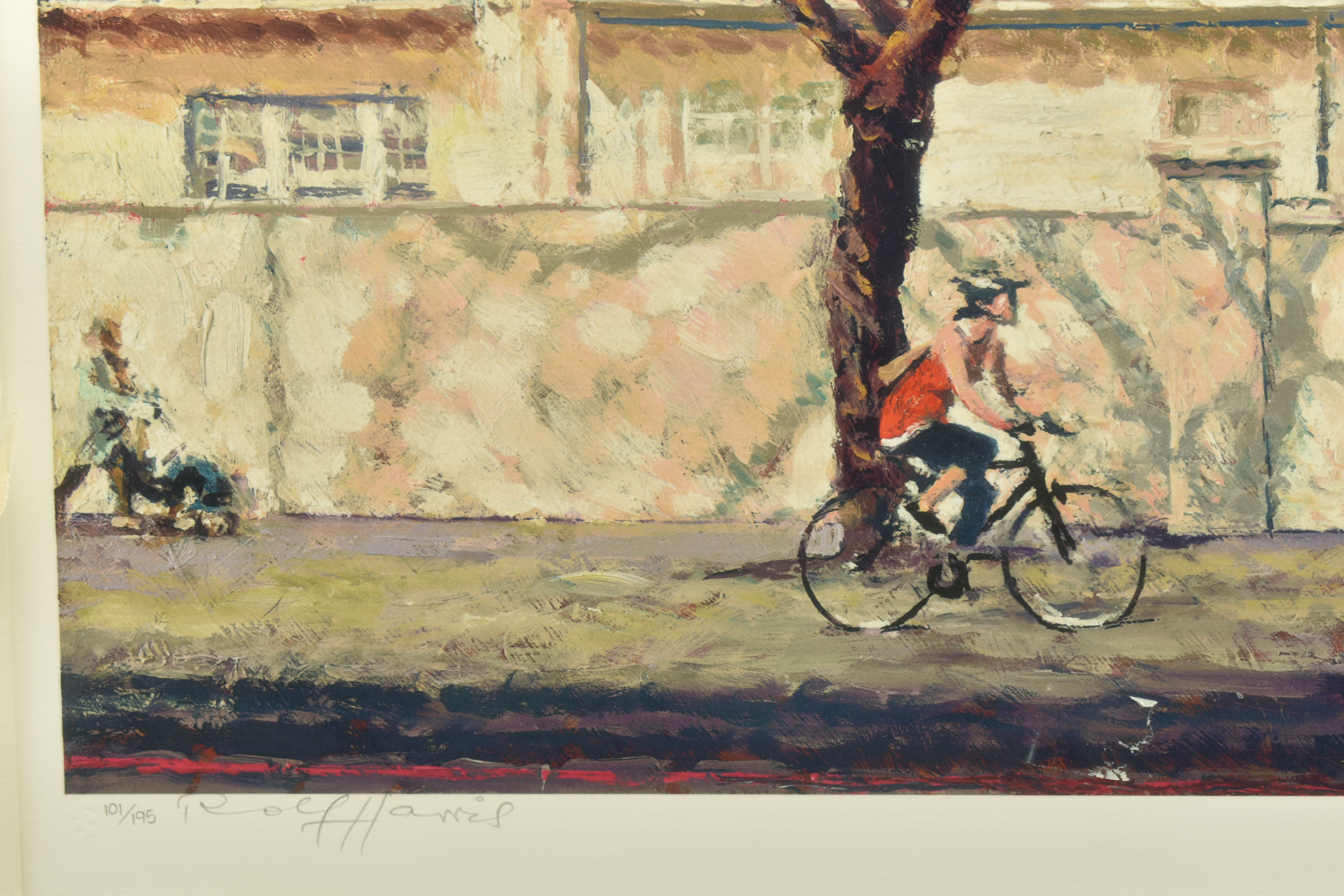 ROLF HARRIS (AUSTRALIA 1930-2023) 'CYCLIST, BAYSWATER ROAD', a signed limited edition print on - Image 3 of 8