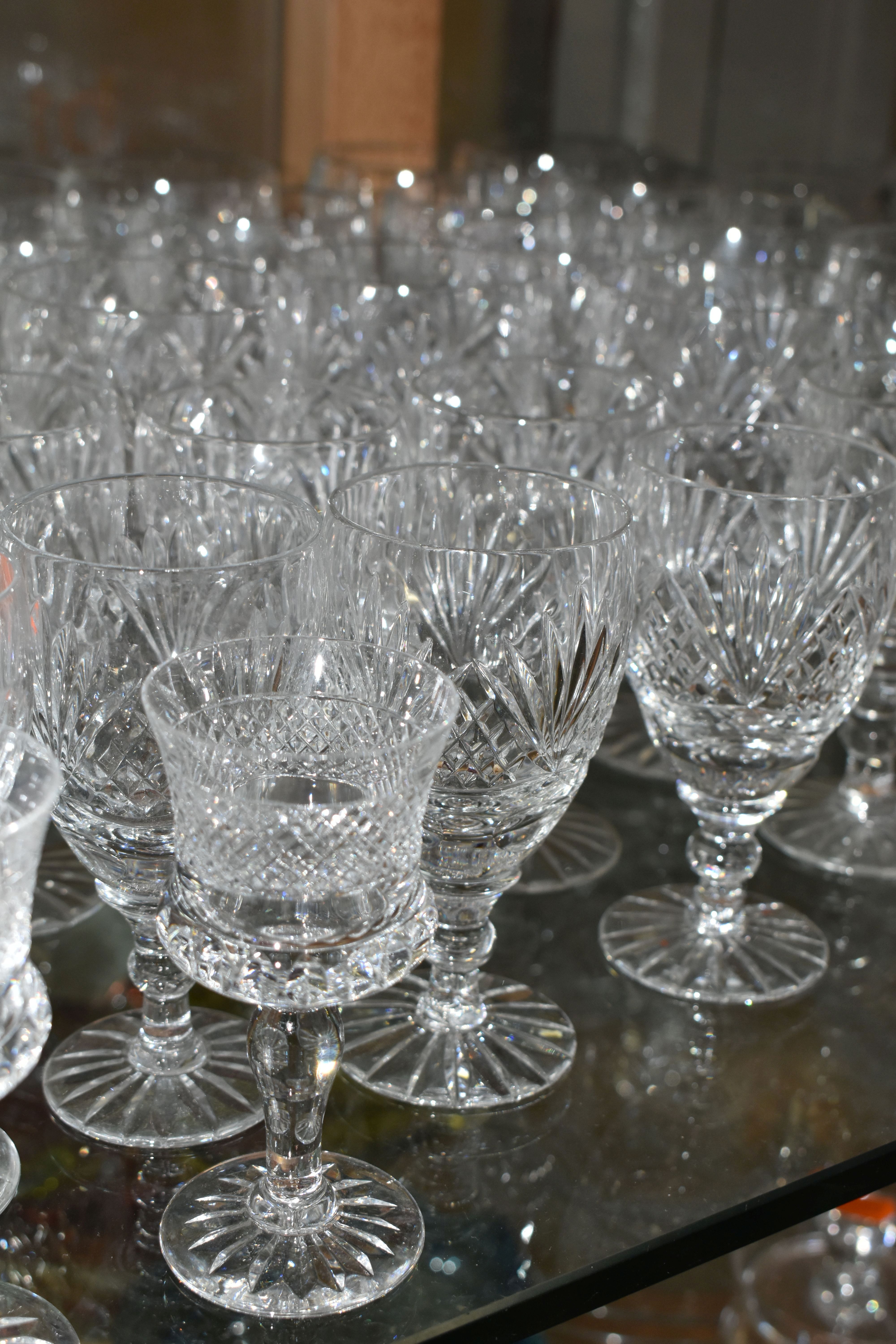 A QUANTITY OF CUT GLASS DRINKING GLASSES, mainly sets or part sets of glasses, tumblers, sherry - Image 13 of 13