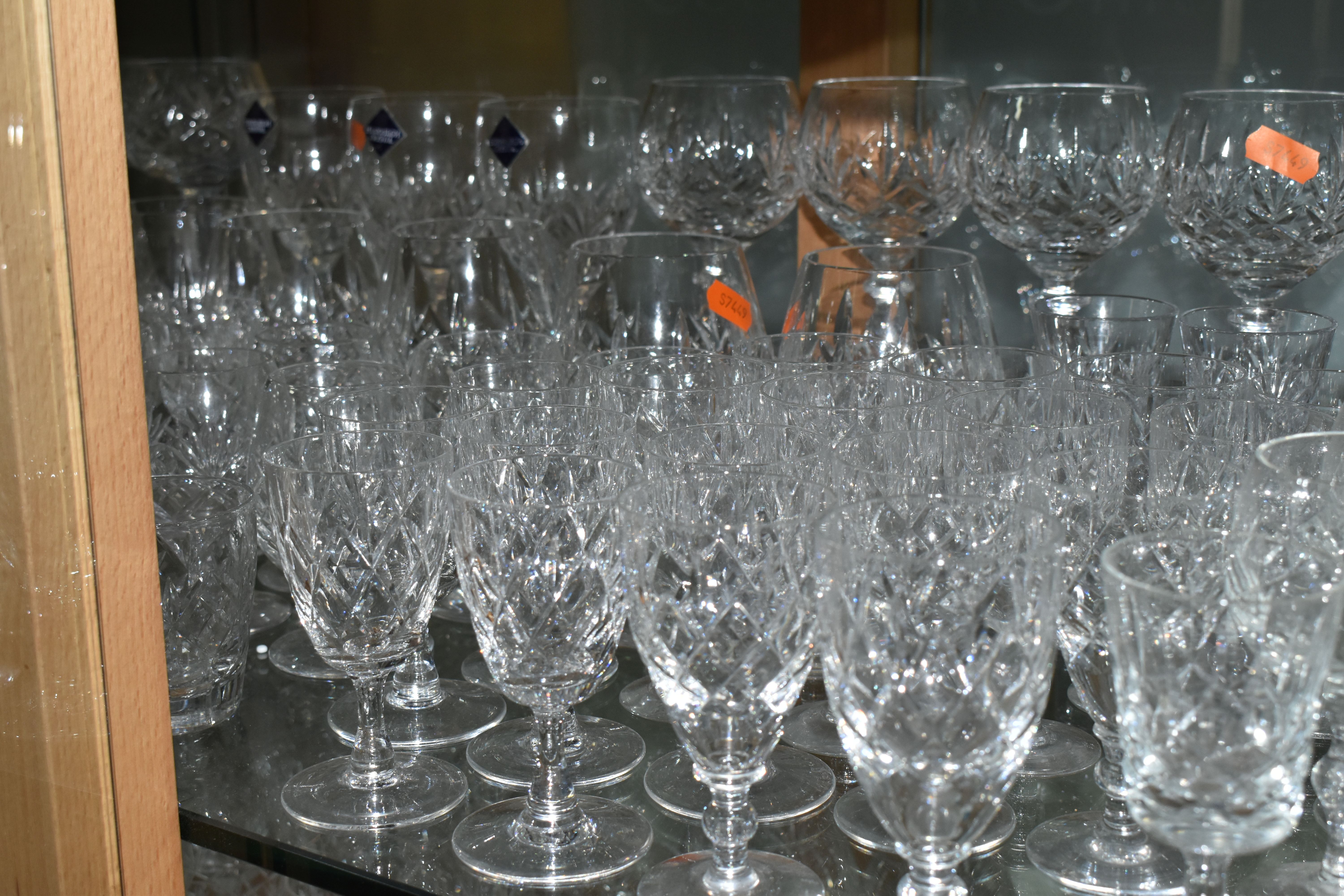 A LARGE QUANTITY OF ASSORTED CUT CRYSTAL DRINKING GLASSES, comprising Tutbury Crystal whisky - Image 3 of 10