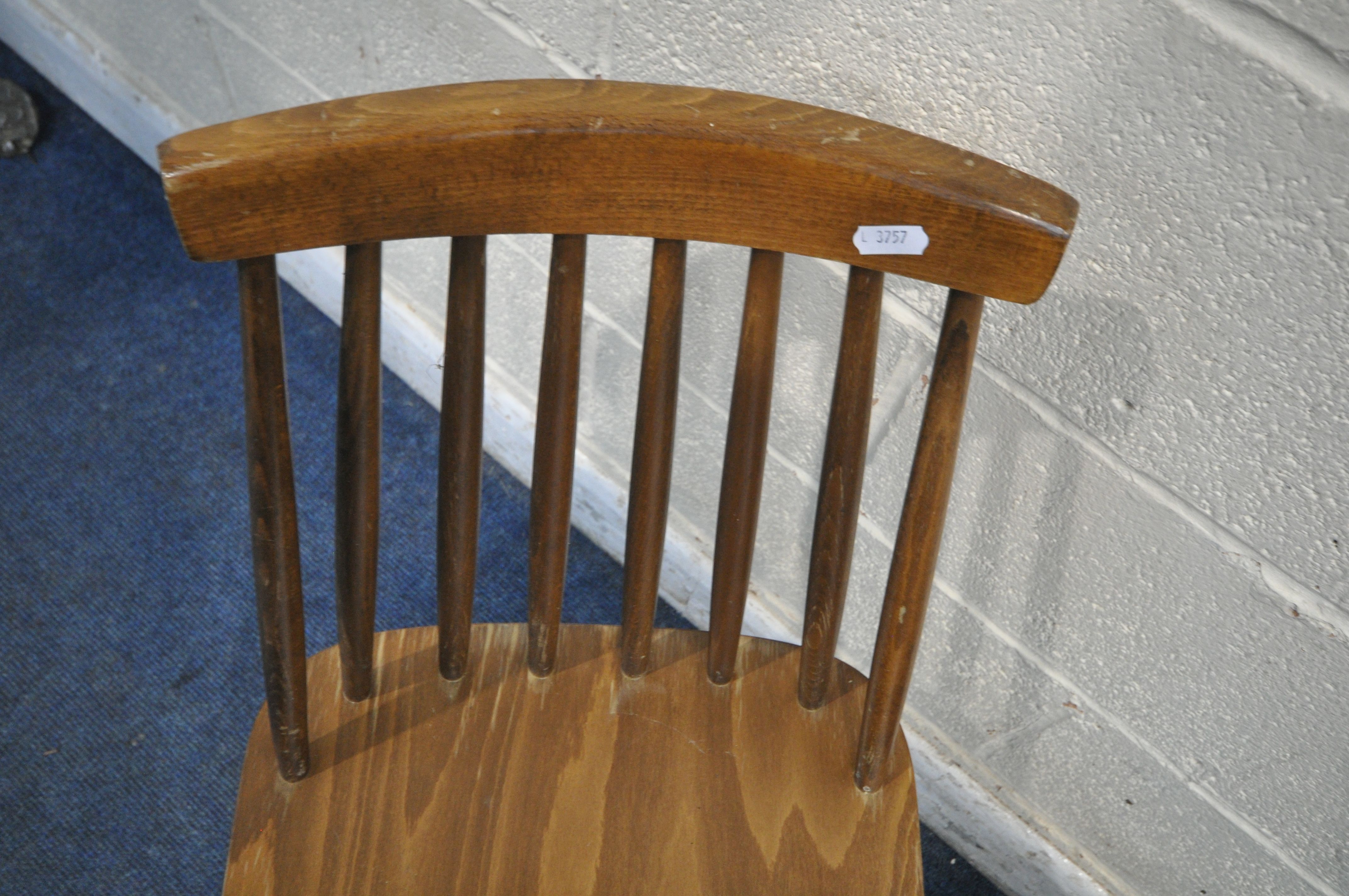 A PAIR OF ERCOL STYLE SPINDLE BACK CHAIRS (condition report: general signs of wear and usage) (2) - Image 3 of 3