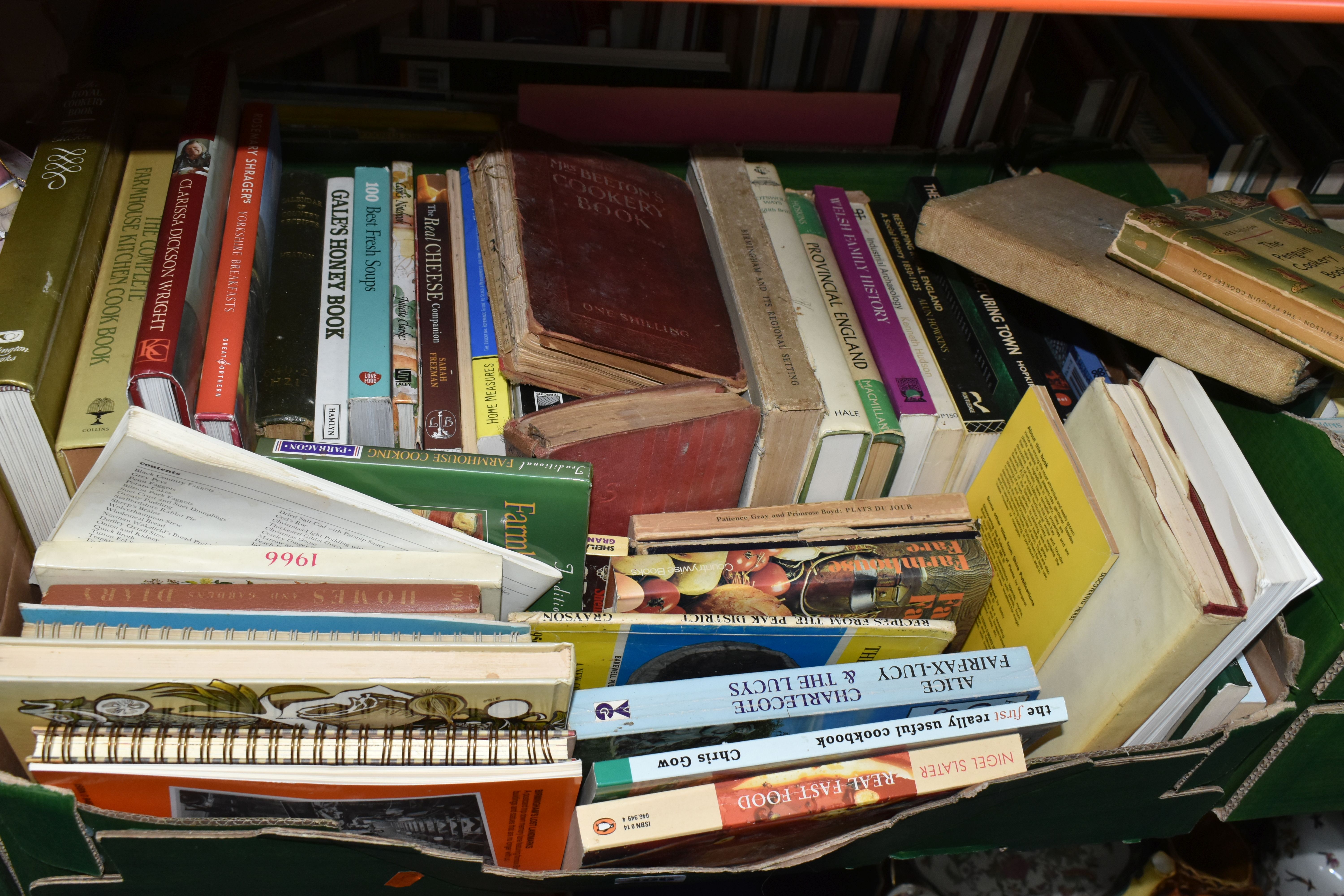 SIX BOXES OF BOOKS, approximately one hundred and twenty books, topics include local history, recipe - Image 2 of 7