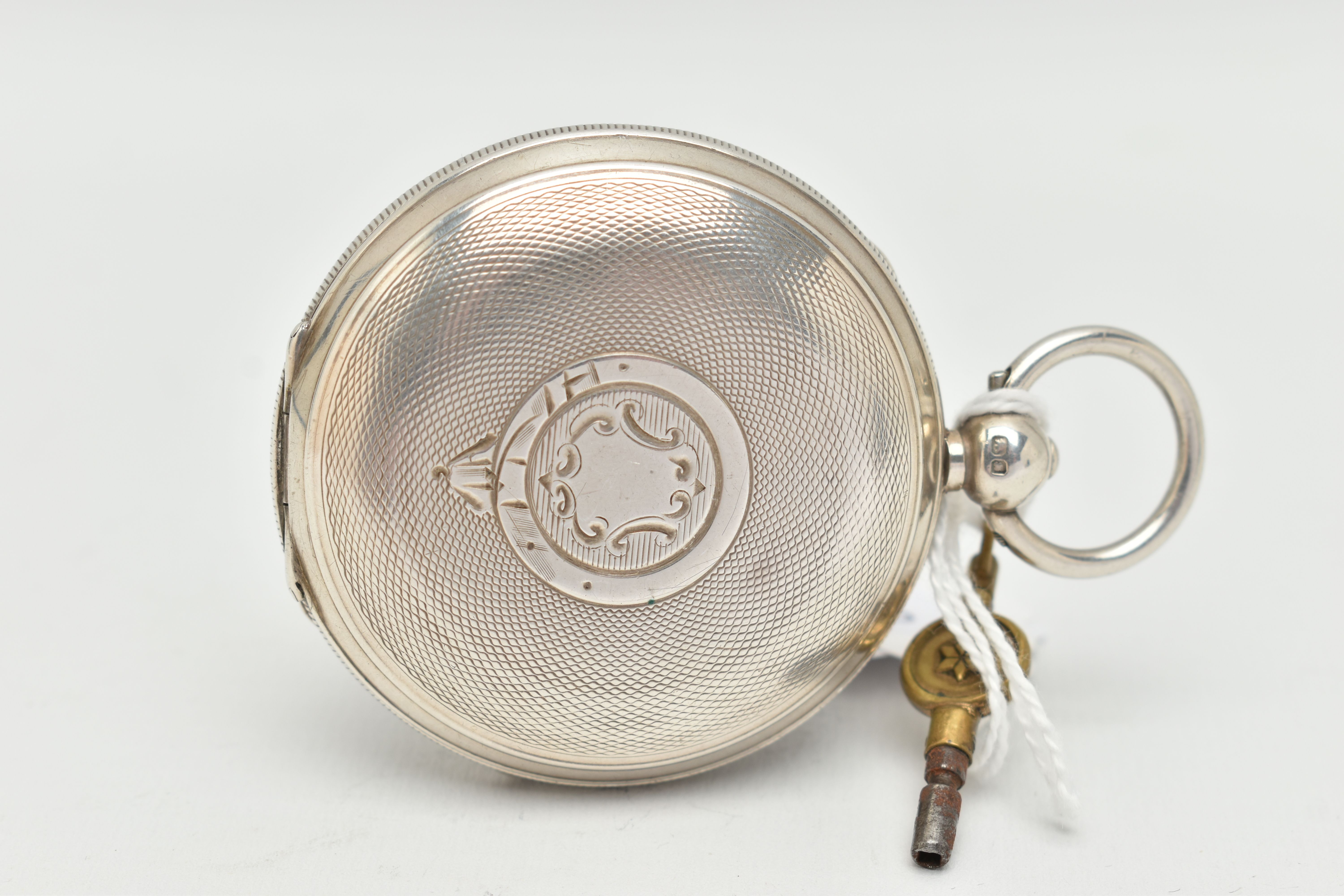 AN EDWARDIAN SILVER FULL HUNTER POCKET WATCH, key wound movement, Roman numerals, second - Image 2 of 6