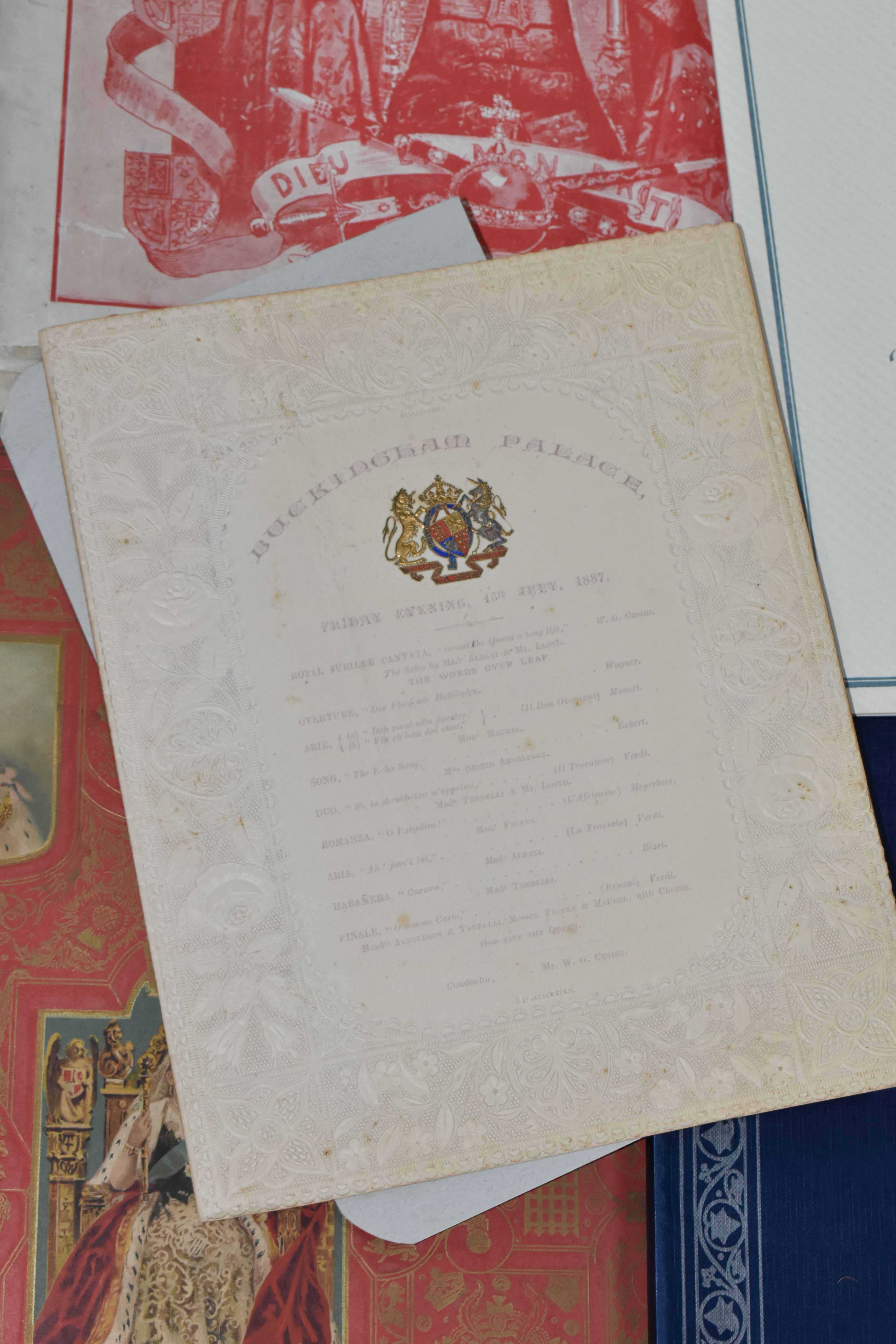 A BOX OF ROYALTY RELATED EPHEMERA, to include a programme from Buckingham Palace dated 'Friday - Image 2 of 6